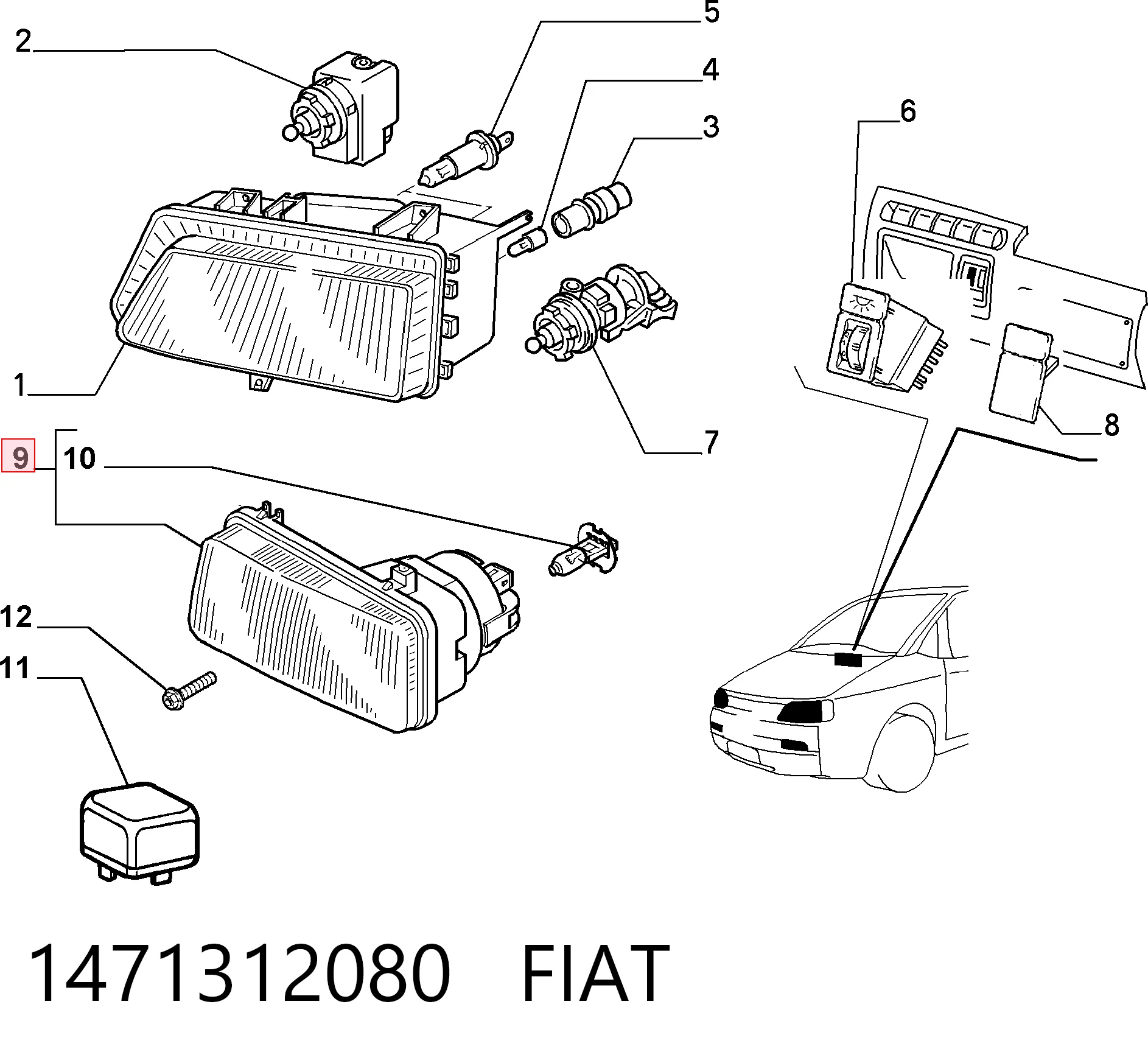 Lampa przeciwmgielna lewa Peugeot Expert platforma pokładowa (223) (1996 - 2006) cena, od 80,51 USD