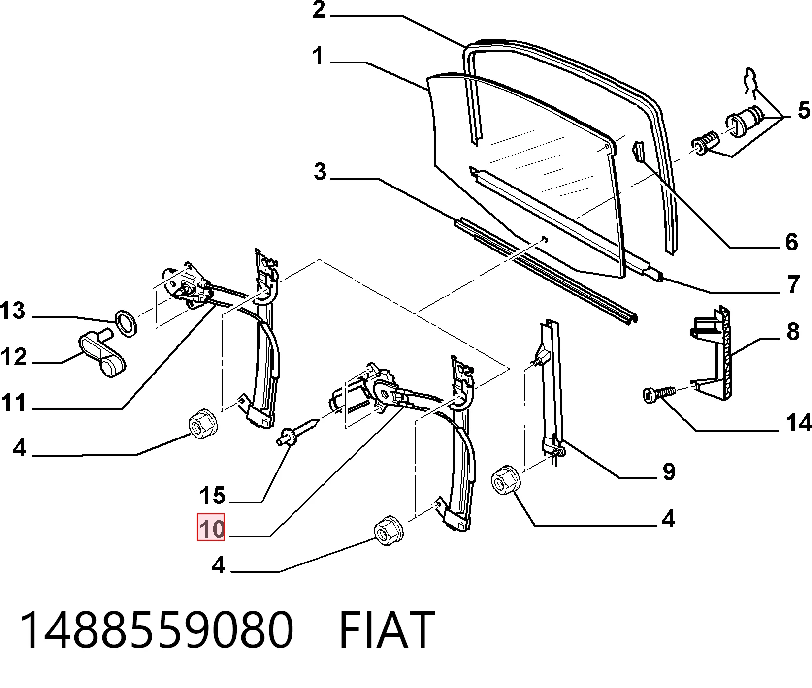  Mechanizm podnoszenia szyby drzwi przednich prawych Fiat Scudo 