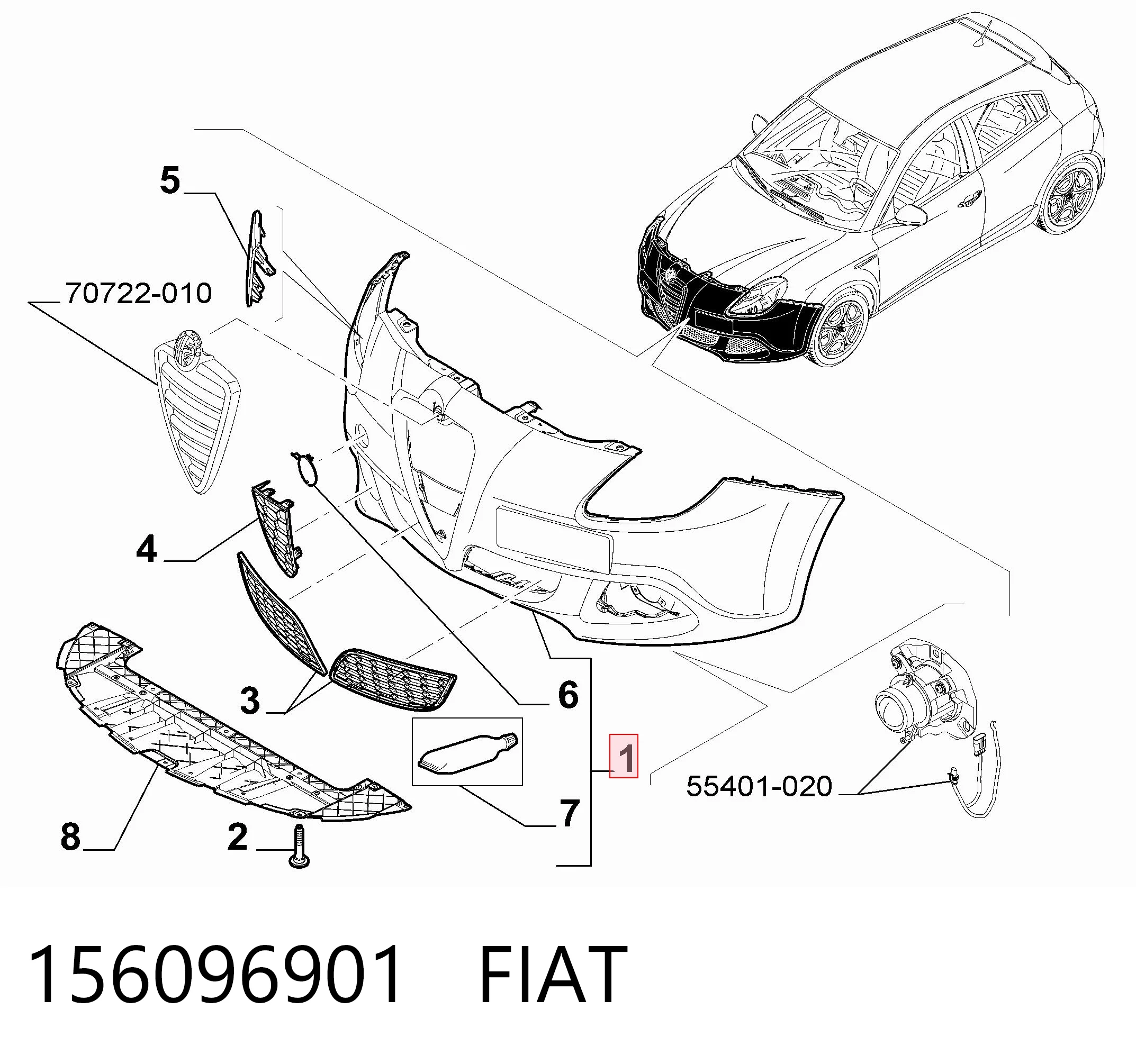 Zderzak przedni do Alfa Romeo Giulietta  940
