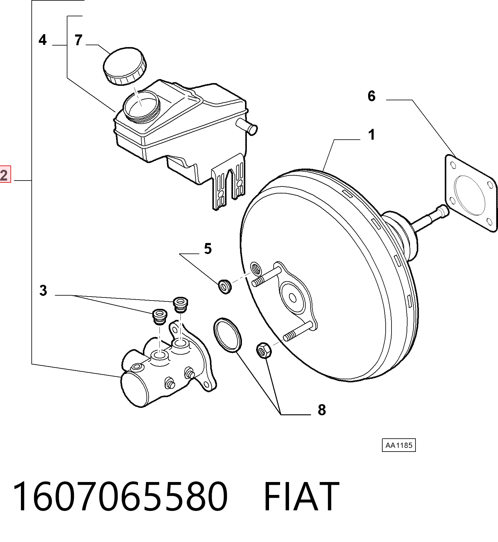 Główny cylinder hamulców do Fiat Qubo  225