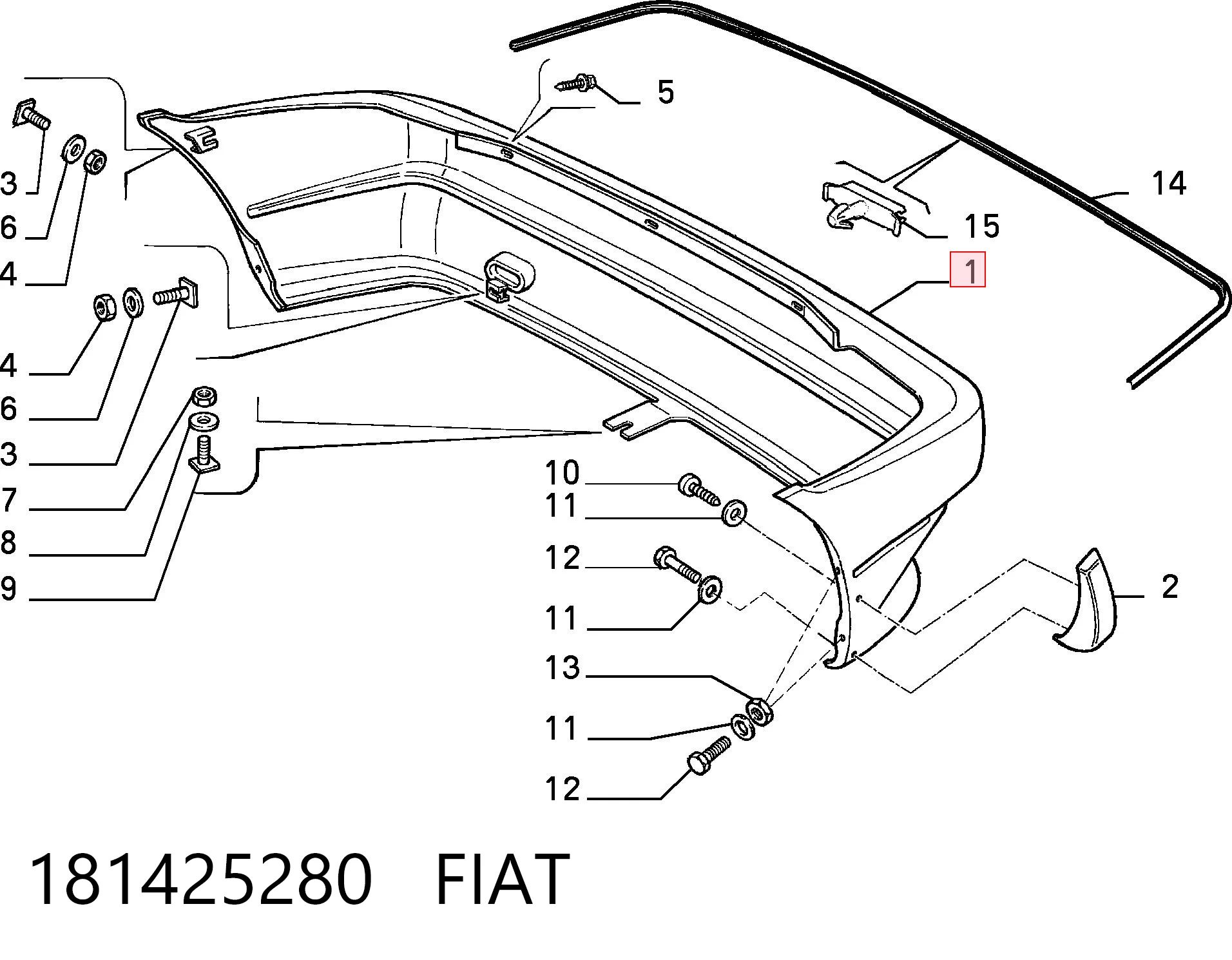 Zderzak tylny do Fiat Uno  146A