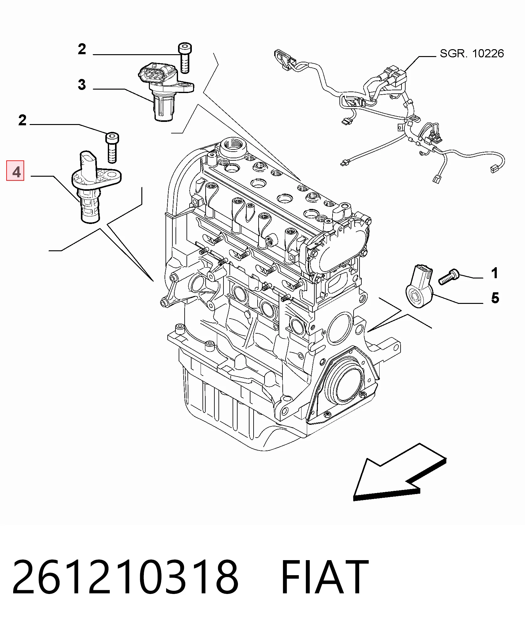 Do koszyka 55239747 General Motors Czujnik położenia wału korbowego
