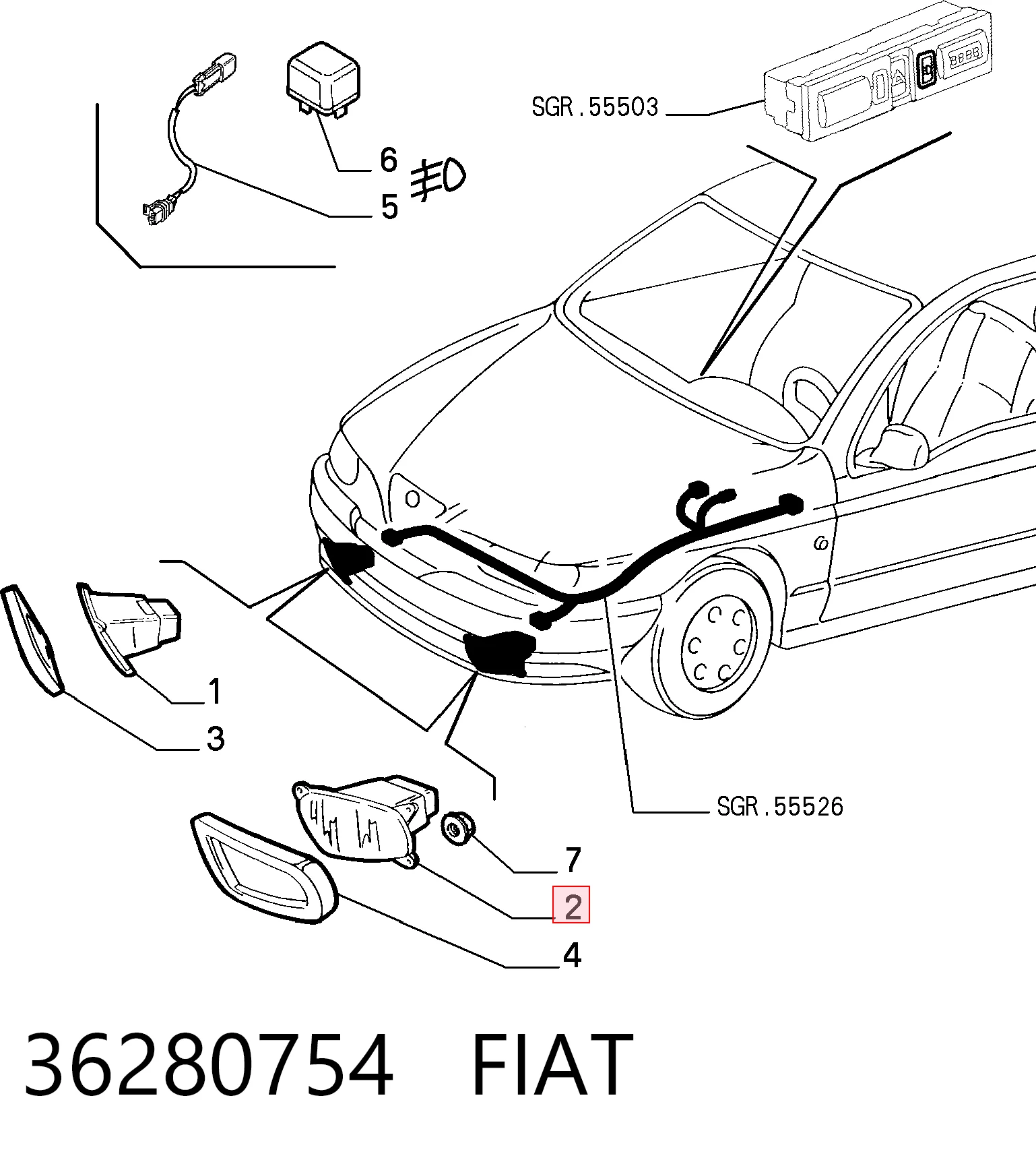 Lampa przeciwmgielna lewa do Alfa Romeo 146  930