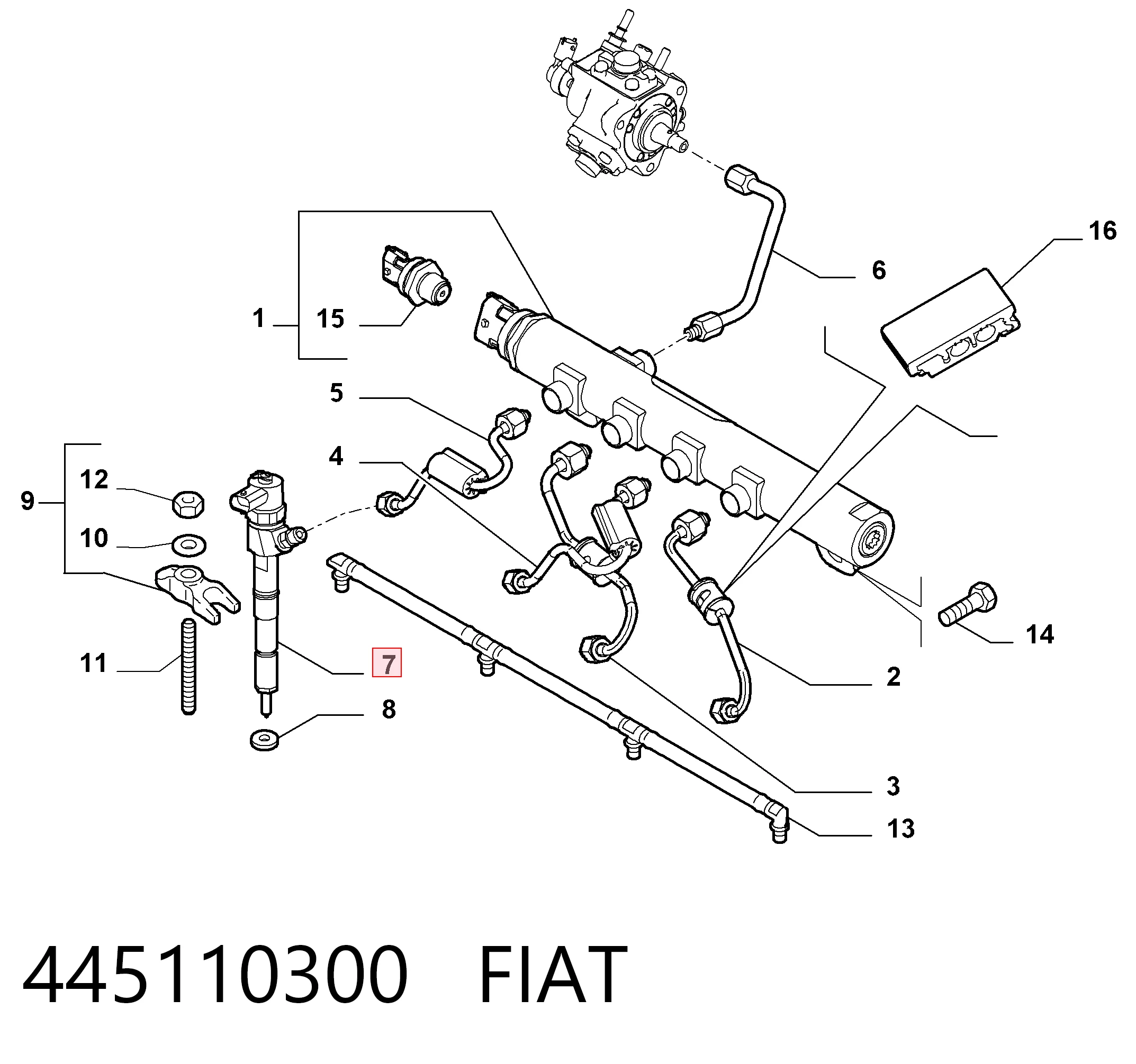Wtryskiwacz paliwa Fiat Doblo II