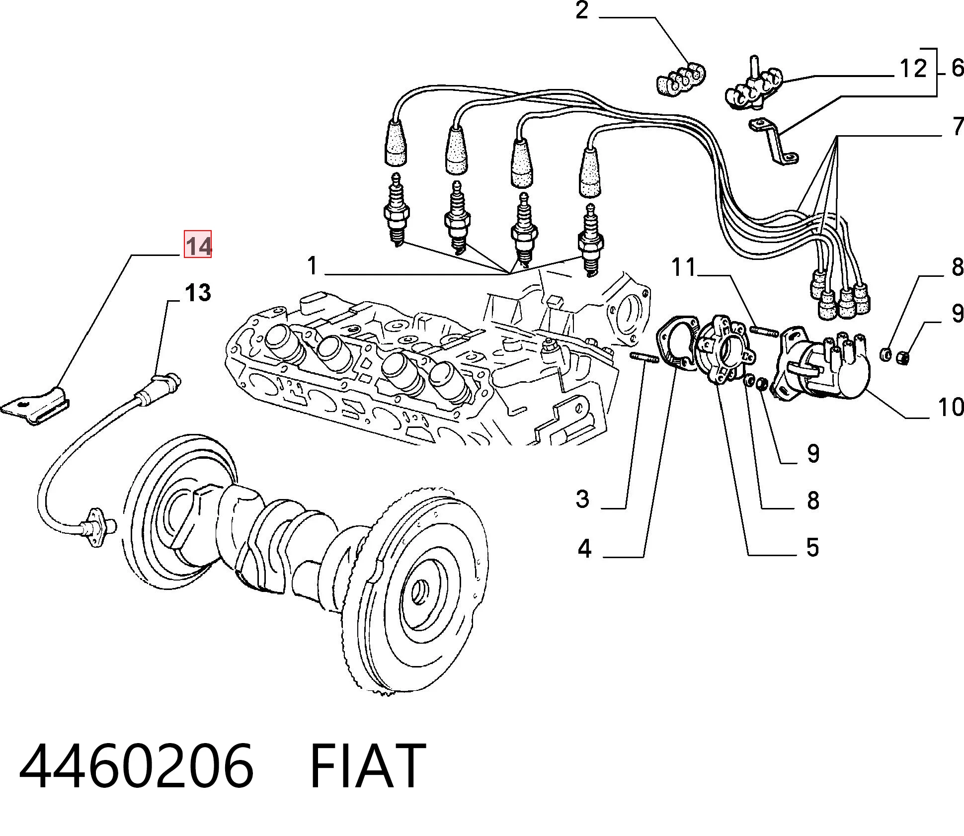 4460206 Fiat/Alfa/Lancia Czujnik położenia wału korbowego