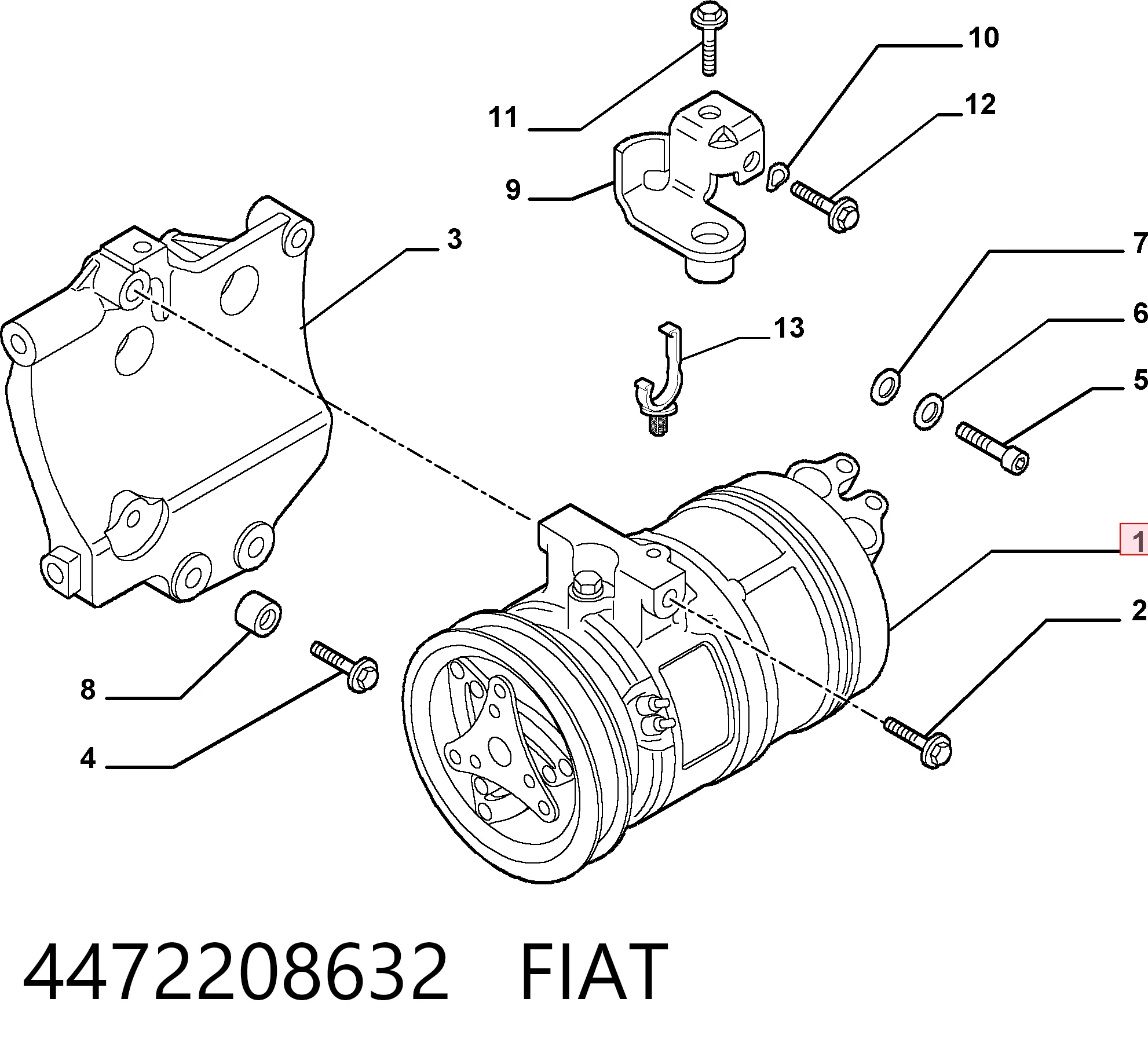 Do koszyka Sprężarka klimatyzacji Fiat Marea  185