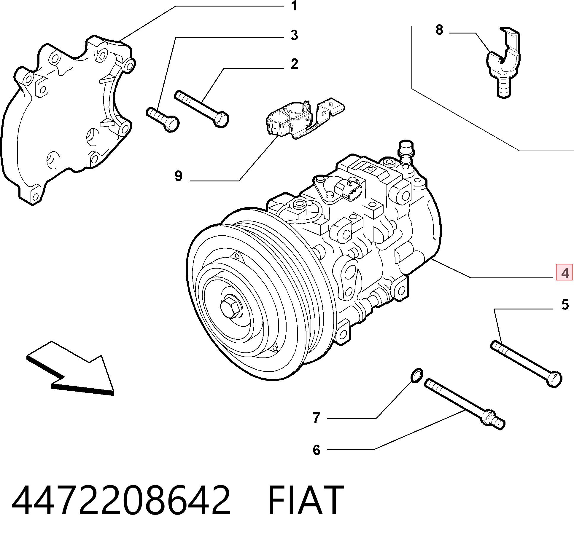 4472208642 Fiat/Alfa/Lancia Sprężarka klimatyzacji