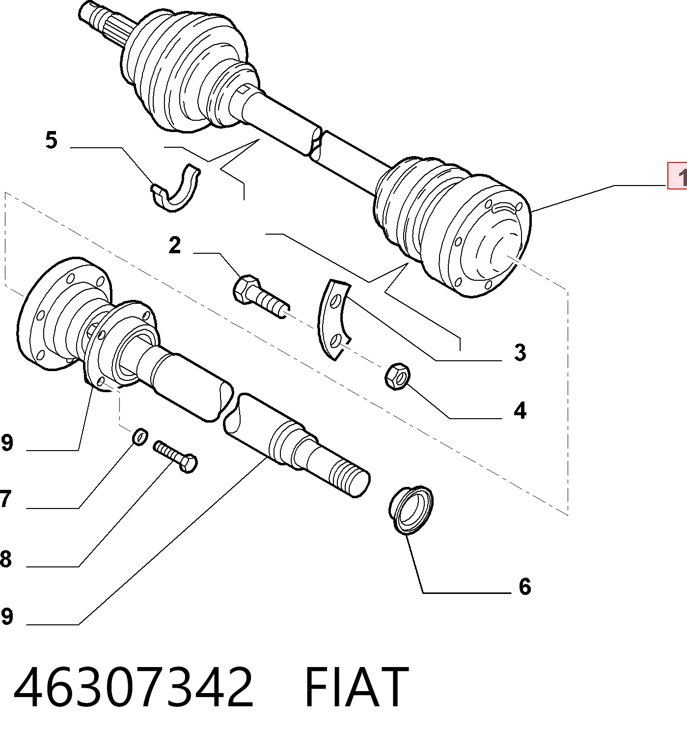  Półoś napędowa przednia Alfa Romeo 156 