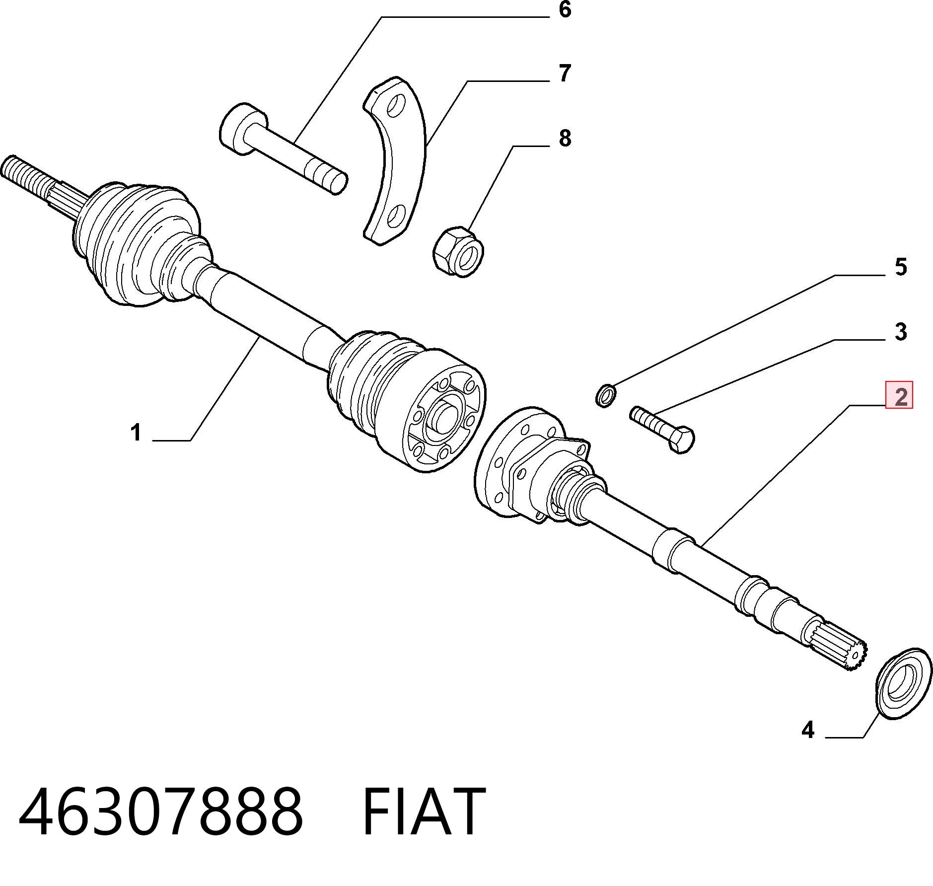 Półoś napędowa przednia Alfa Romeo 156 