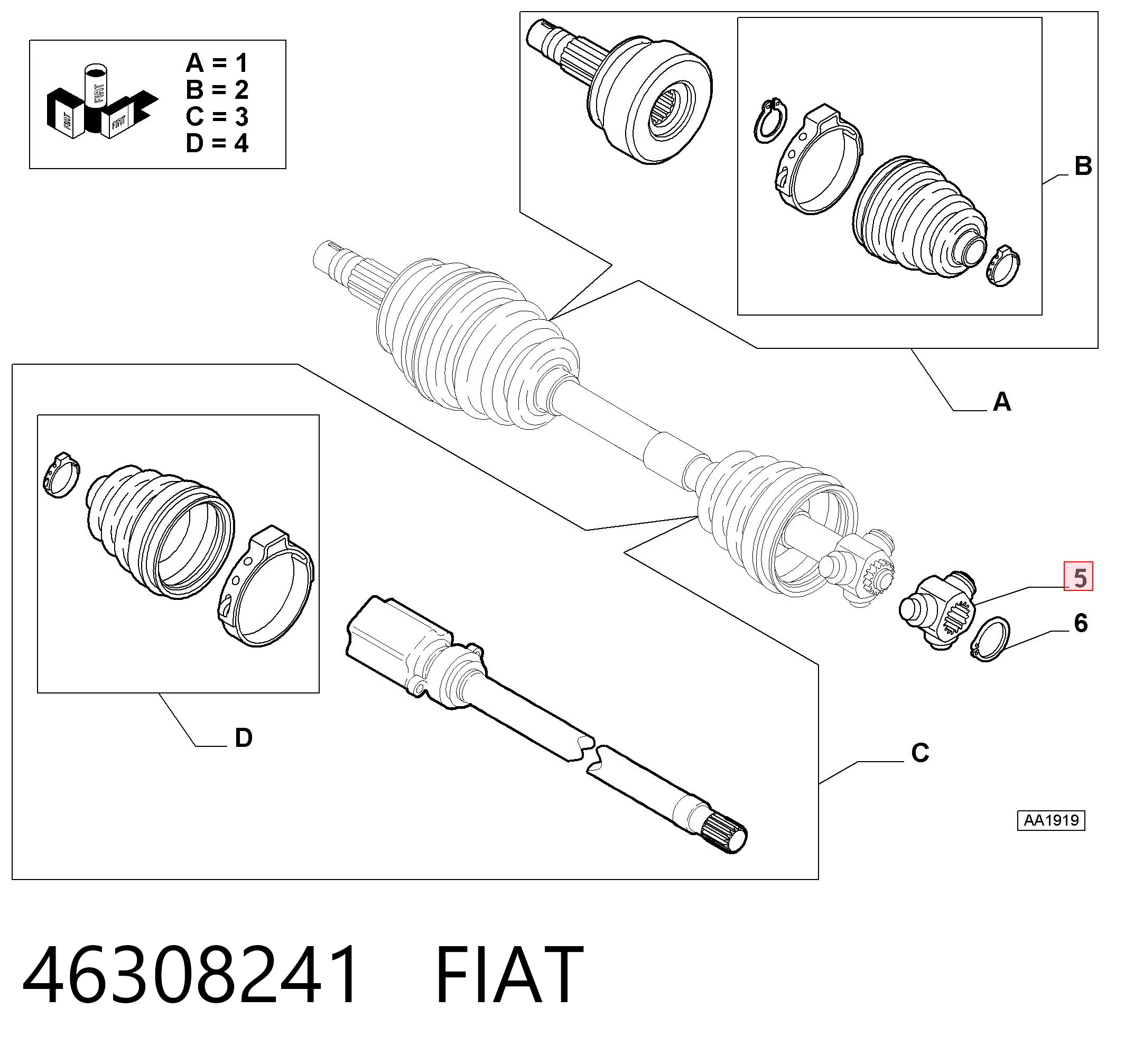 Do koszyka Przegub homokinetyczny wewnętrzny trójramienny Ford Transit V V184/5