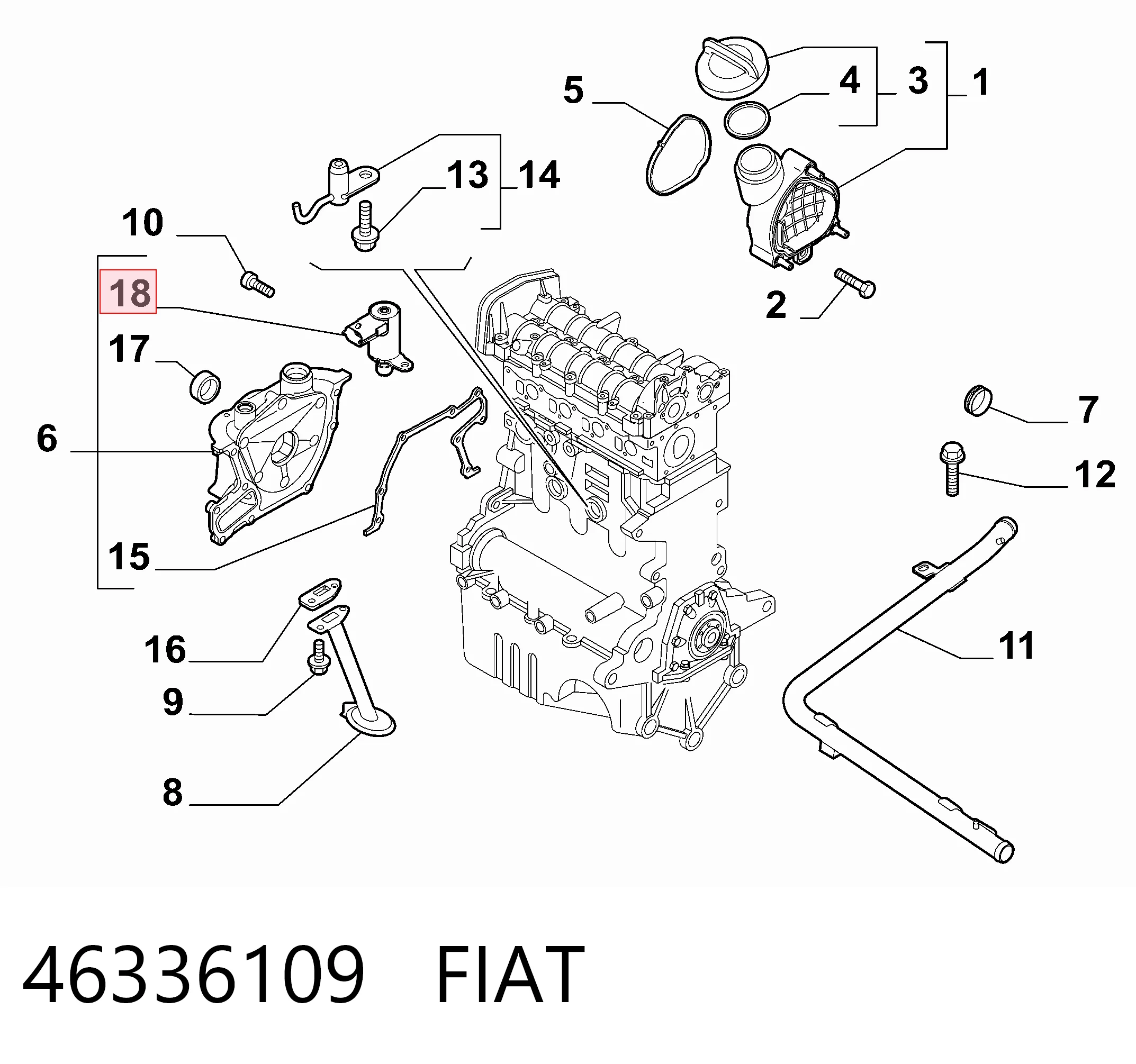 46336109 Fiat/Alfa/Lancia Zawór regulacji ciśnienia oleju
