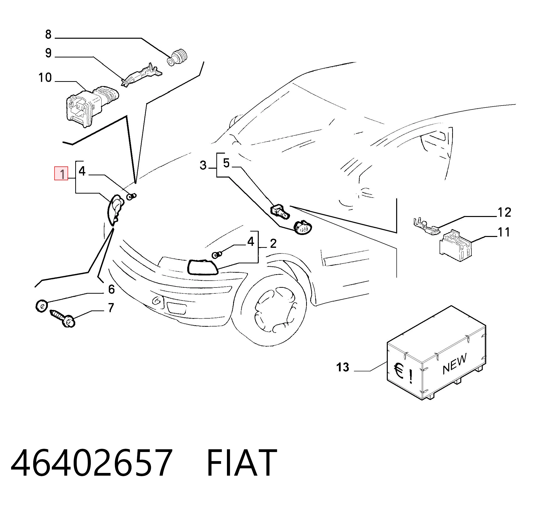 Kierunkowskaz prawy Fiat Punto I hatchback (176) (1993 - 1999) cena, od 29,08 USD