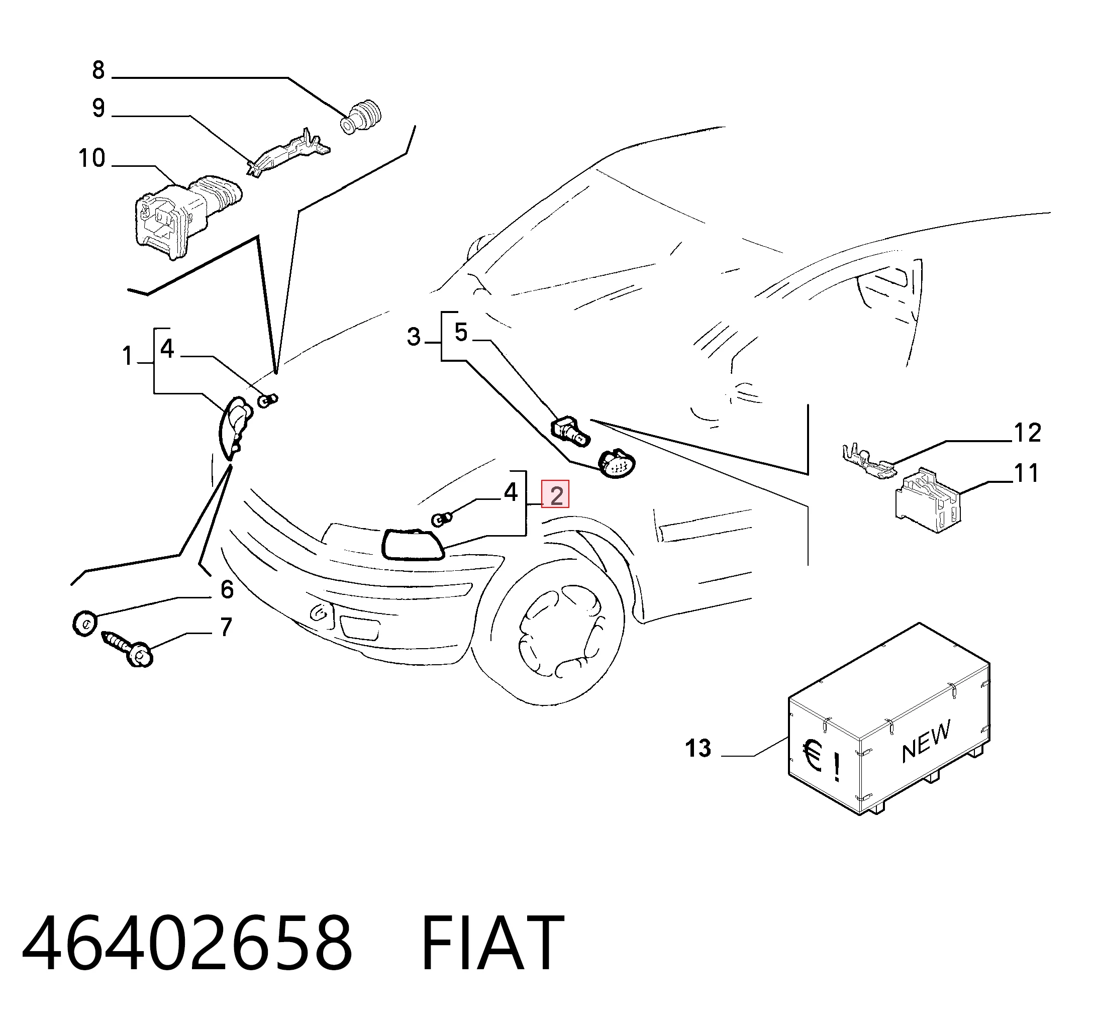 Do koszyka Kierunkowskaz lewy Fiat Punto I 176