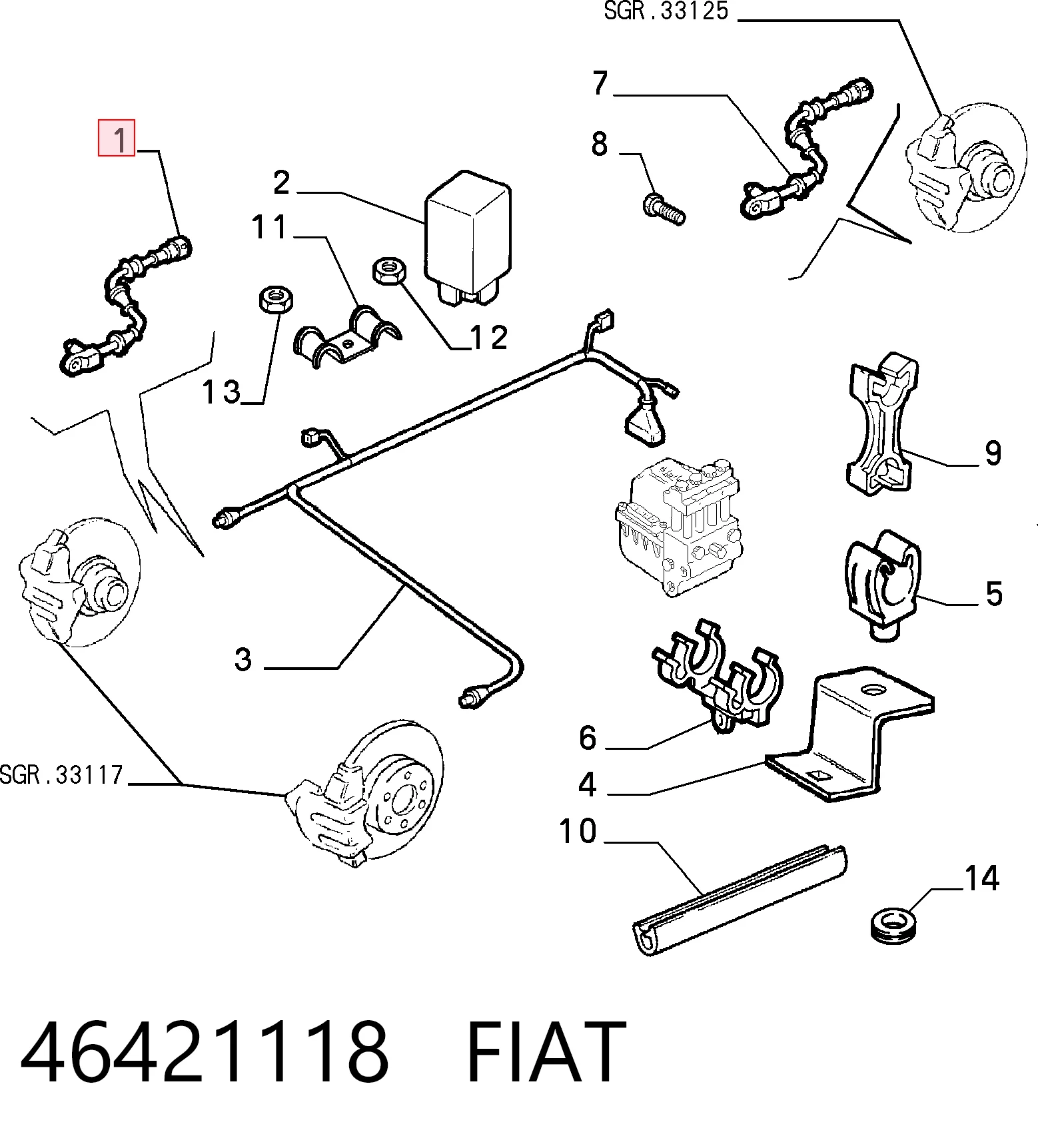 Czujnik ABS przedni do Fiat Tempra 159