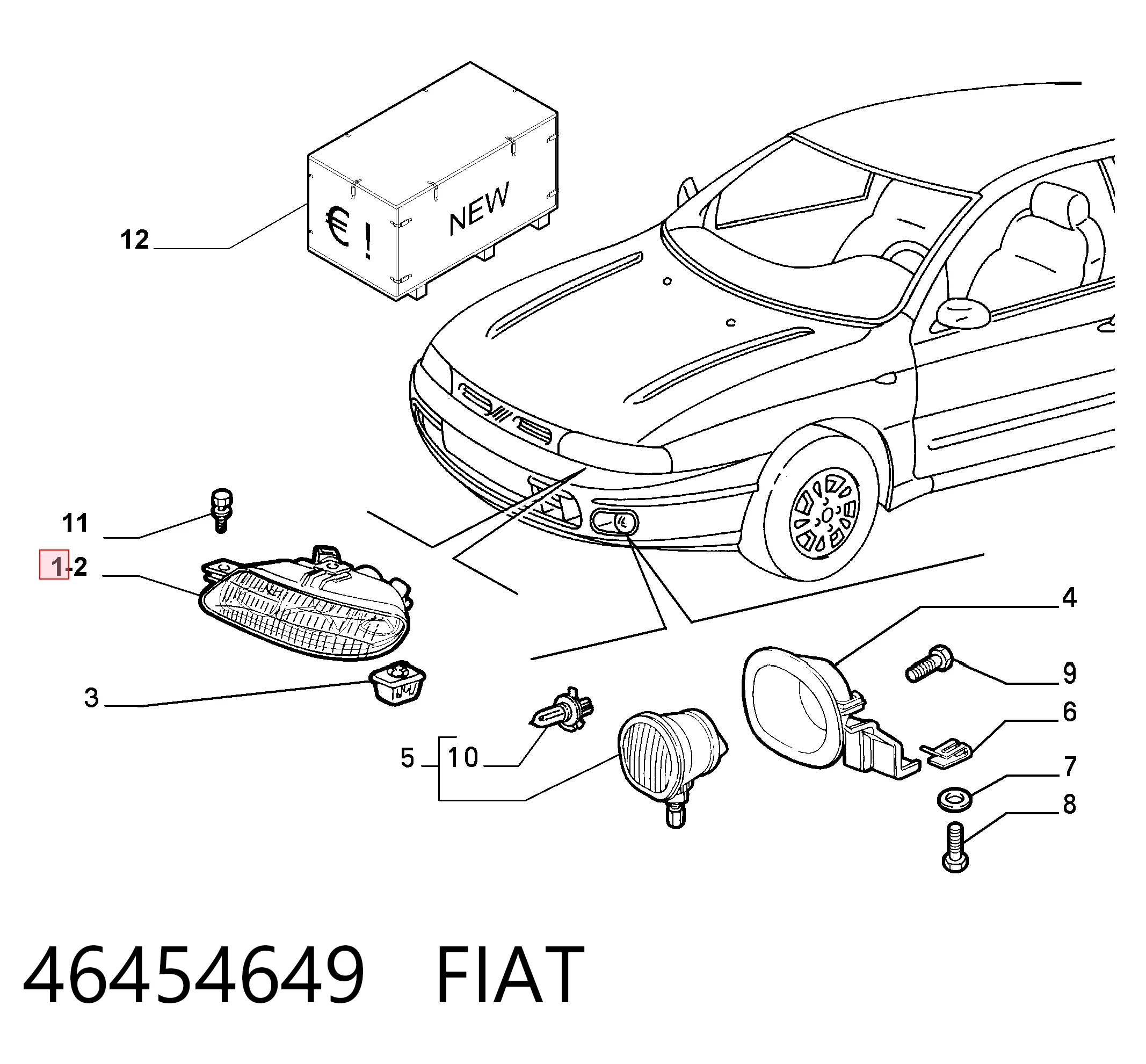Reflektor prawy Fiat Brava hatchback (182) (1995 - 2001) cena, od 65,01 USD