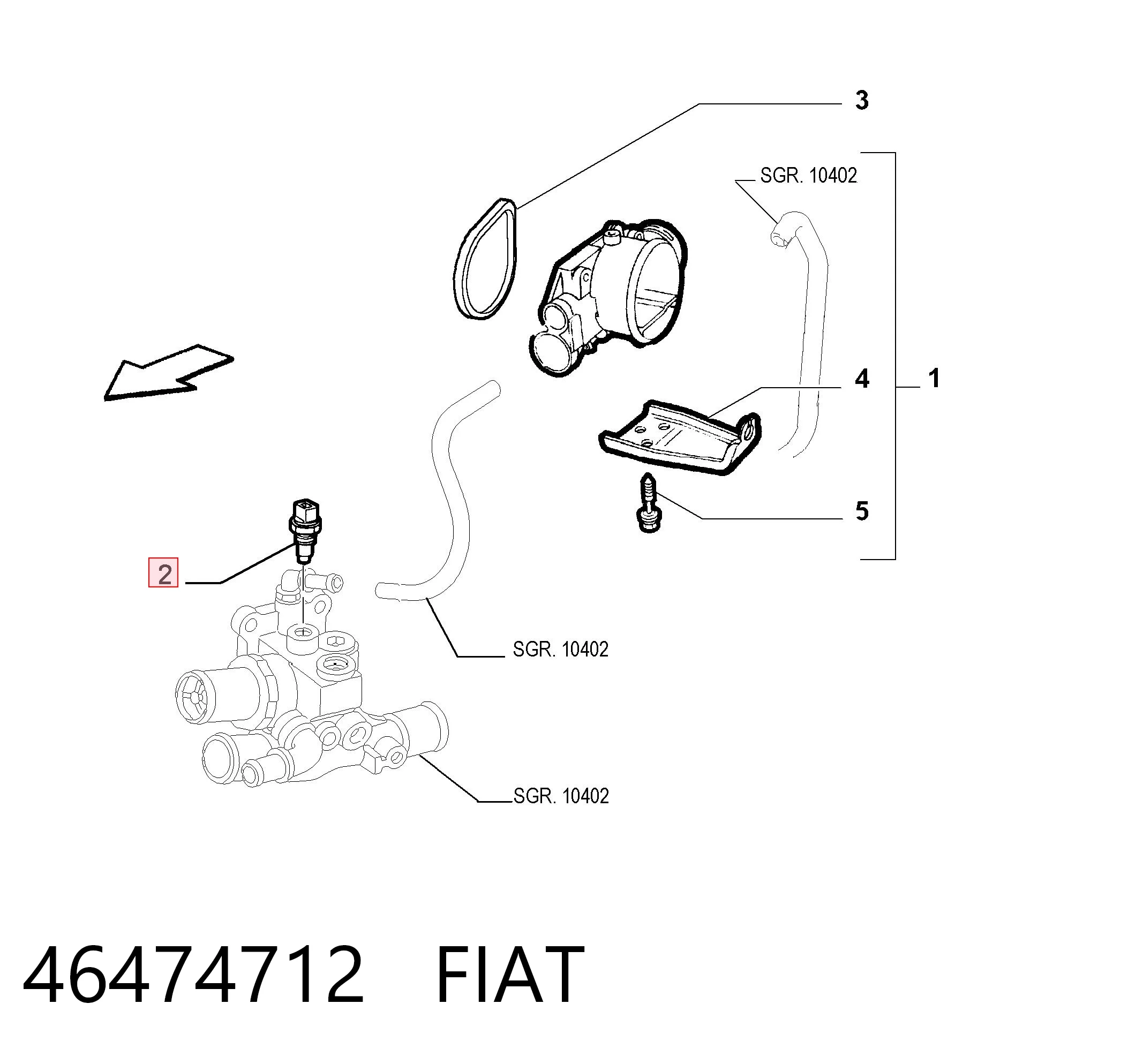 46474712 Fiat/Alfa/Lancia Czujnik temperatury płynu chłodzącego