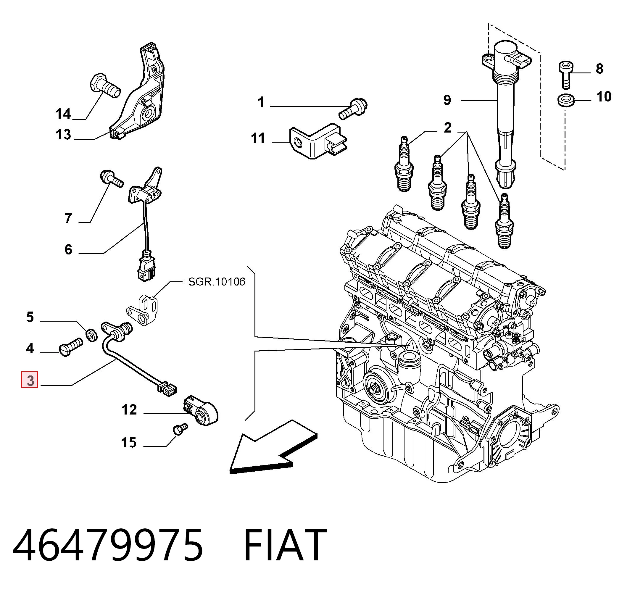 46479975 Fiat/Alfa/Lancia Czujnik położenia wału korbowego