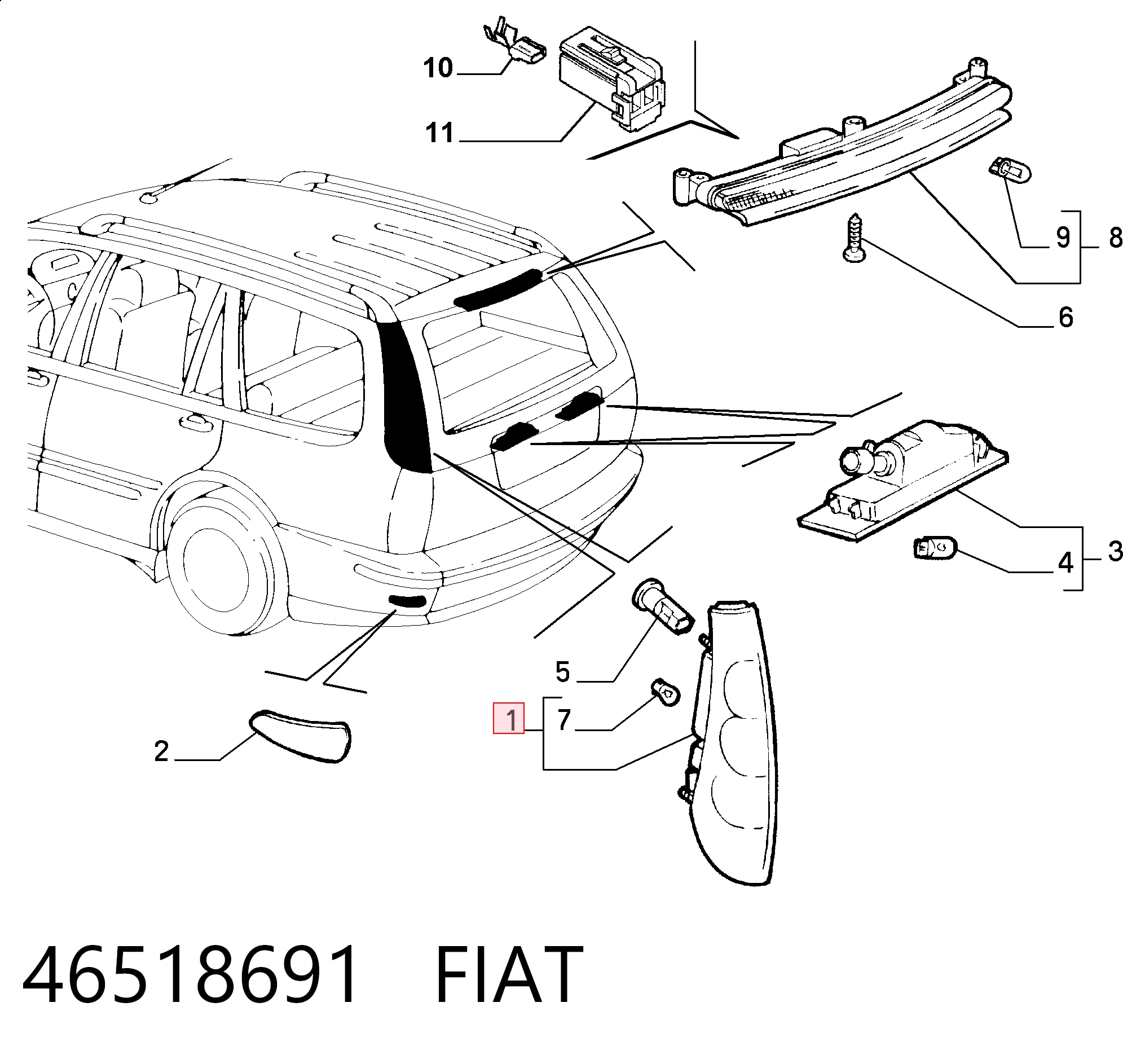 Kupić Lampa zespolona tylna prawa Fiat Marea 185 w dobrej cenie