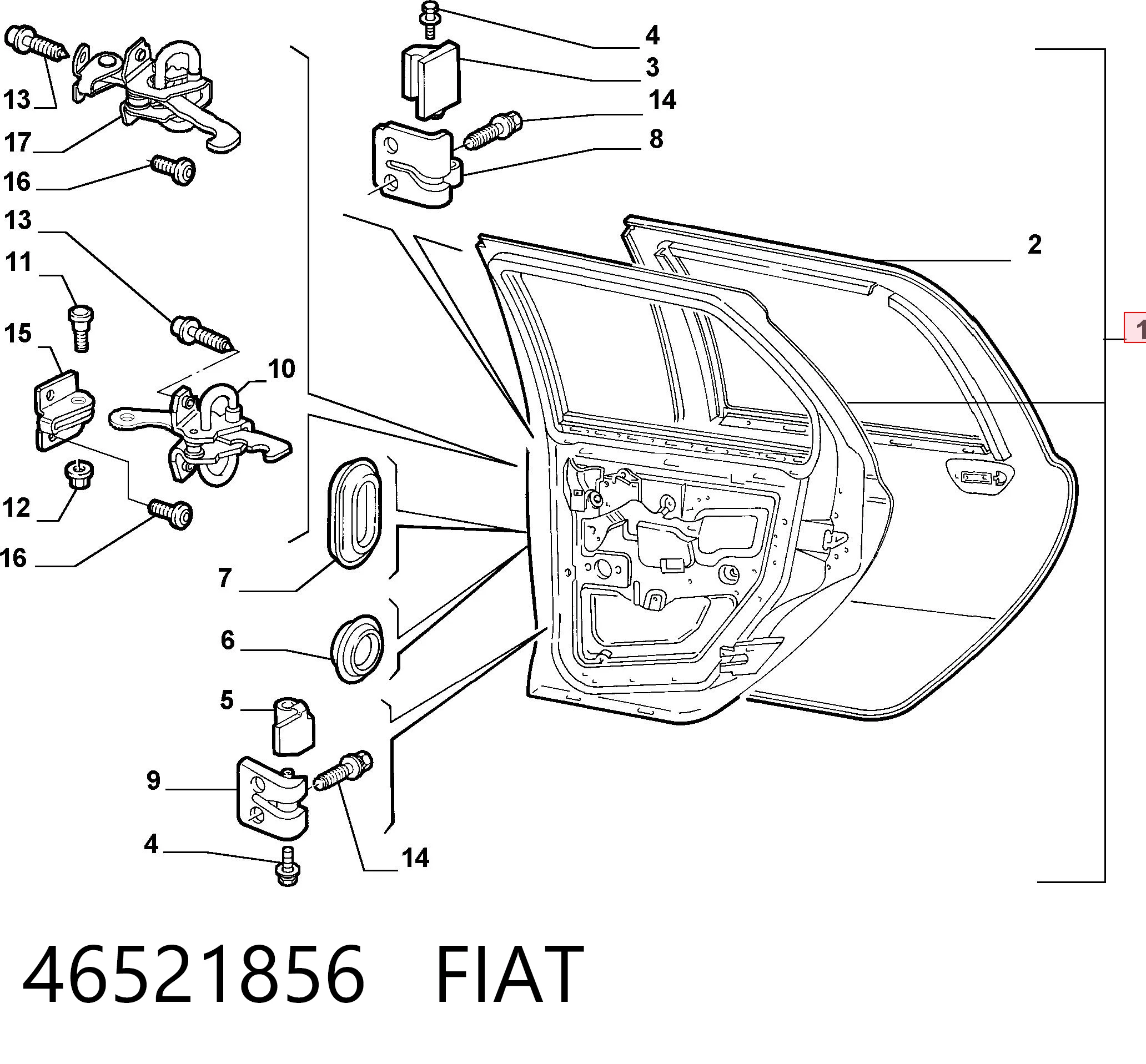 Drzwi tylne lewe do Fiat Punto II 188