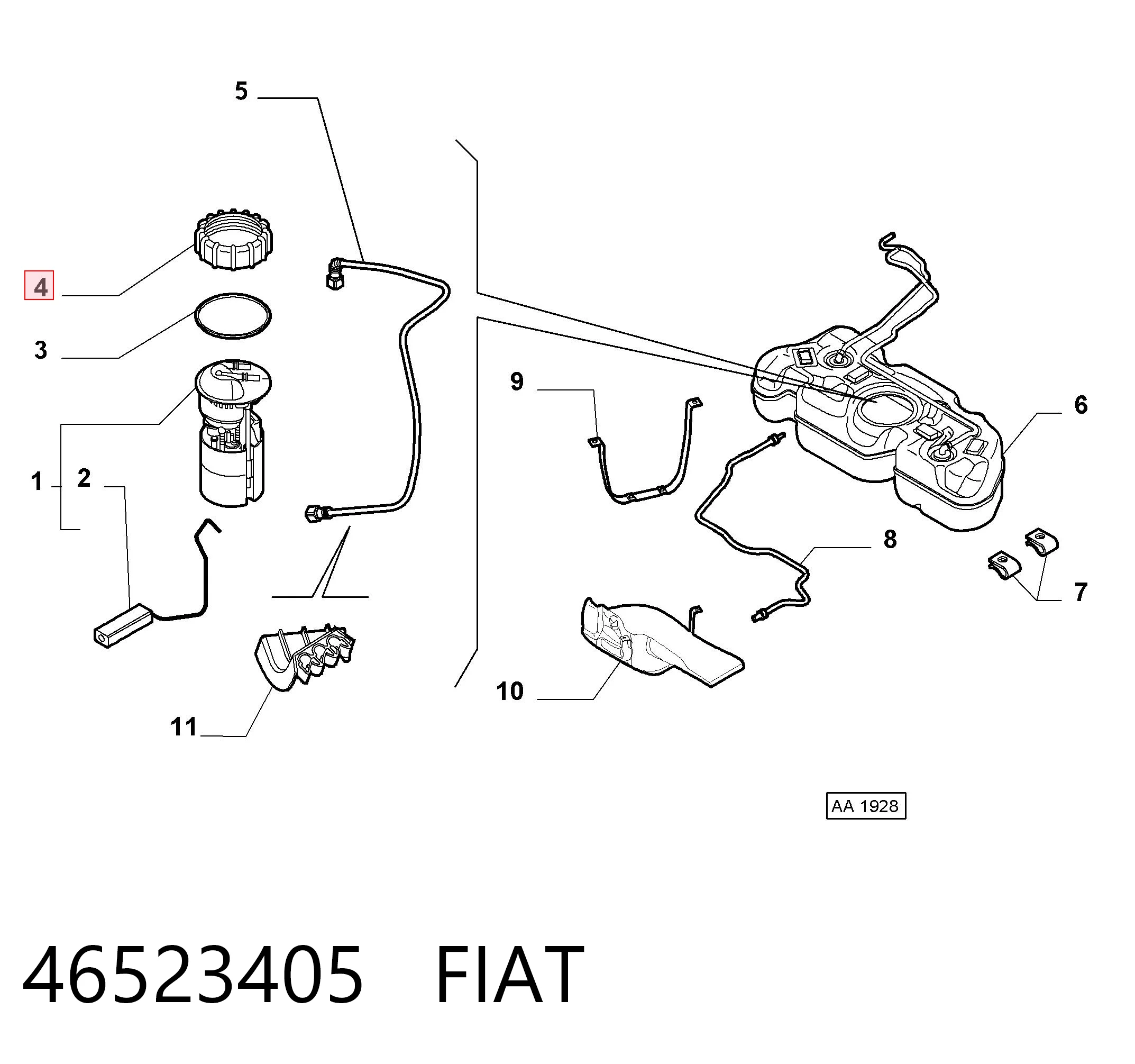 46523405 Fiat/Alfa/Lancia Pokrywa pompy paliwowej