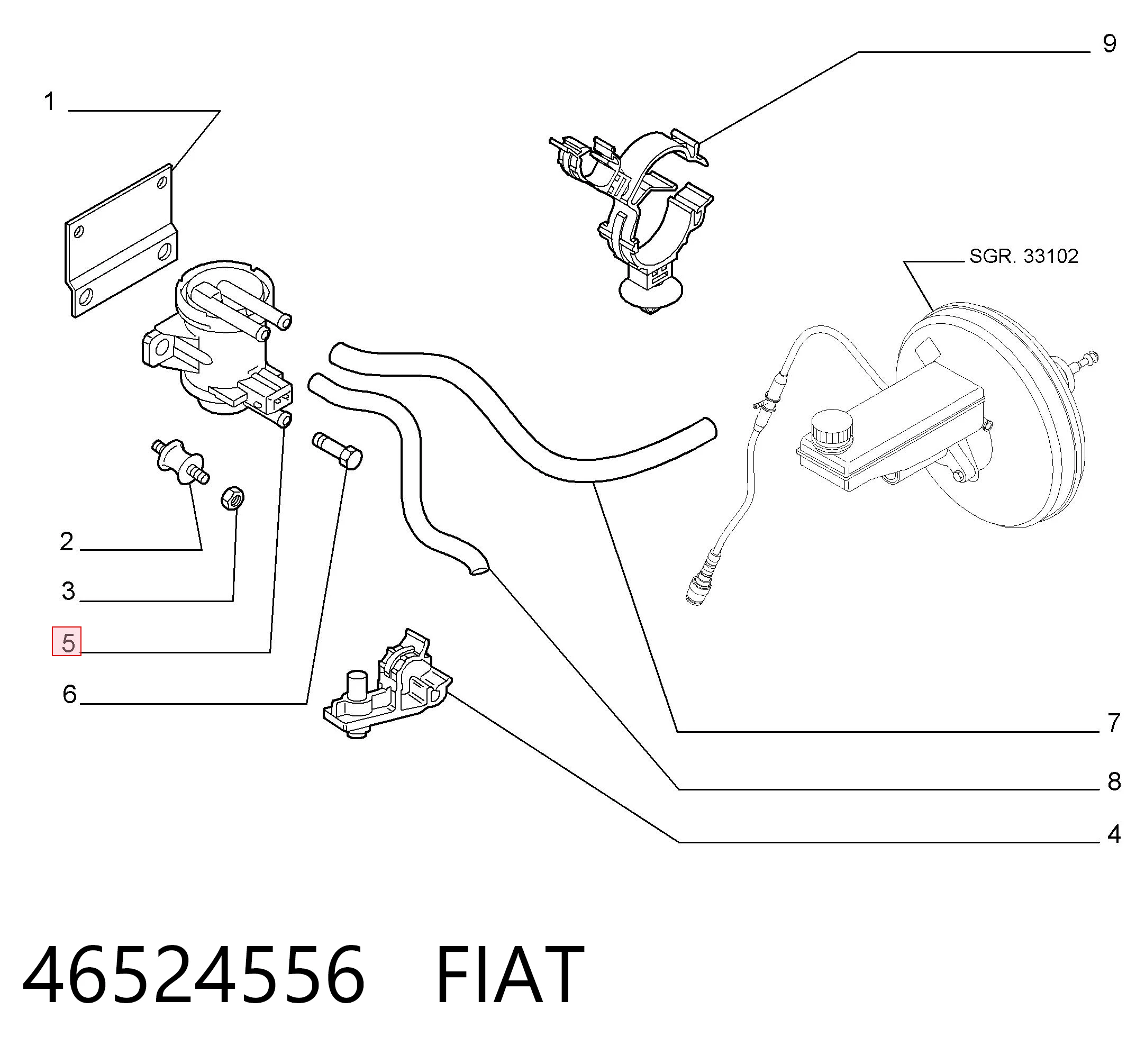 46524556 Fiat/Alfa/Lancia Przetwornik ciśnienia (solenoid) doładowania