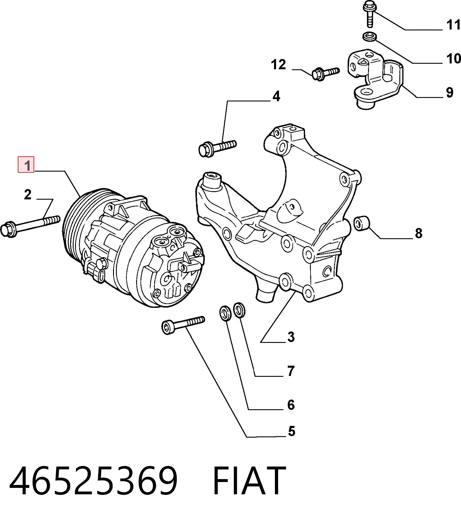 46525369 Fiat/Alfa/Lancia Sprężarka klimatyzacji