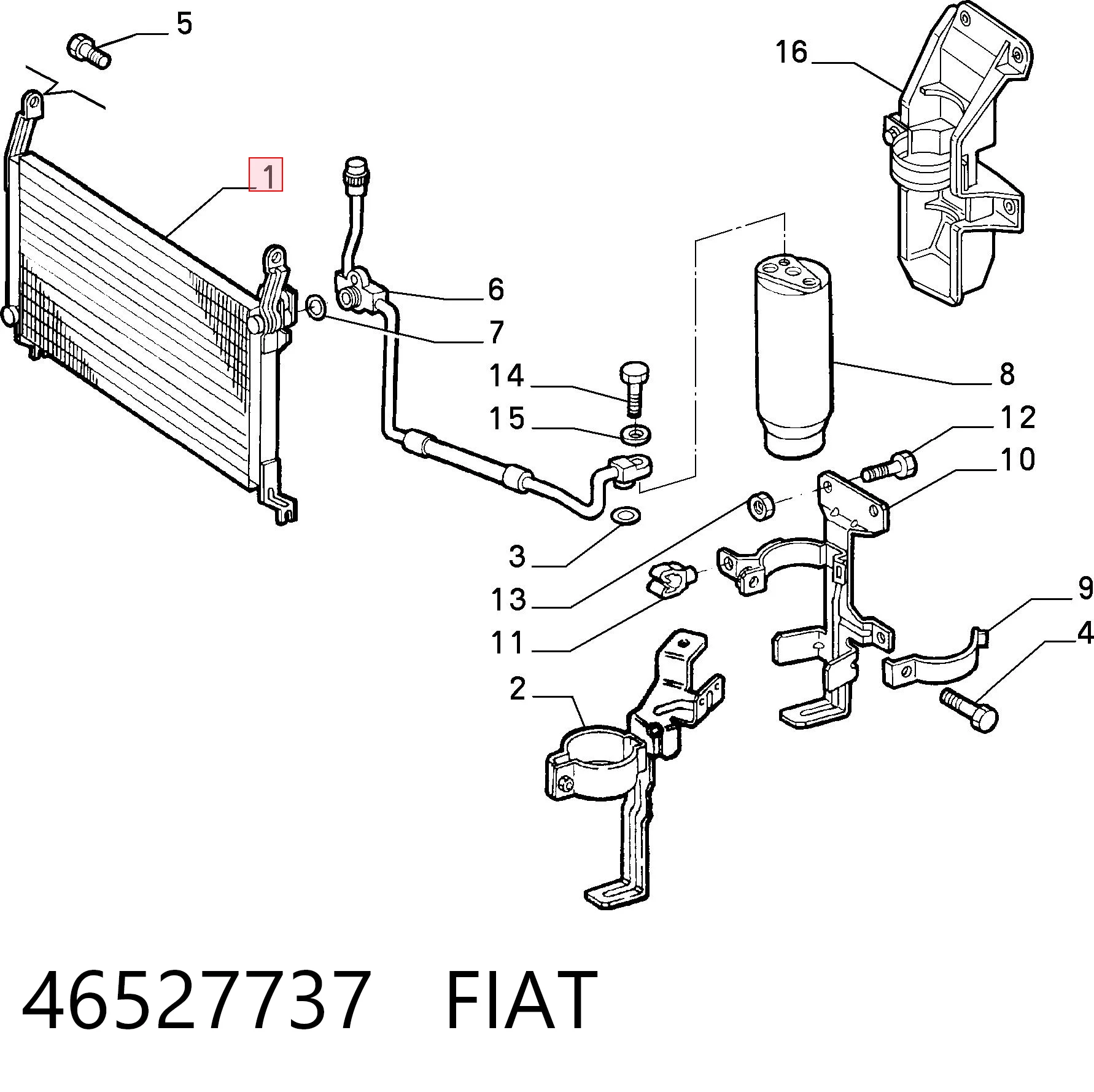 Chłodnica klimatyzacji Fiat Marea kombi (185) (1996 - 2007) cena, od 59,59 USD