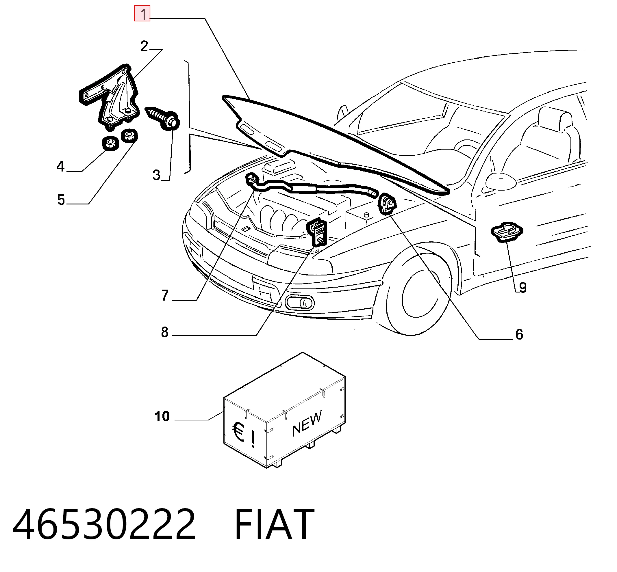 Maska silnika do Fiat Bravo I 182