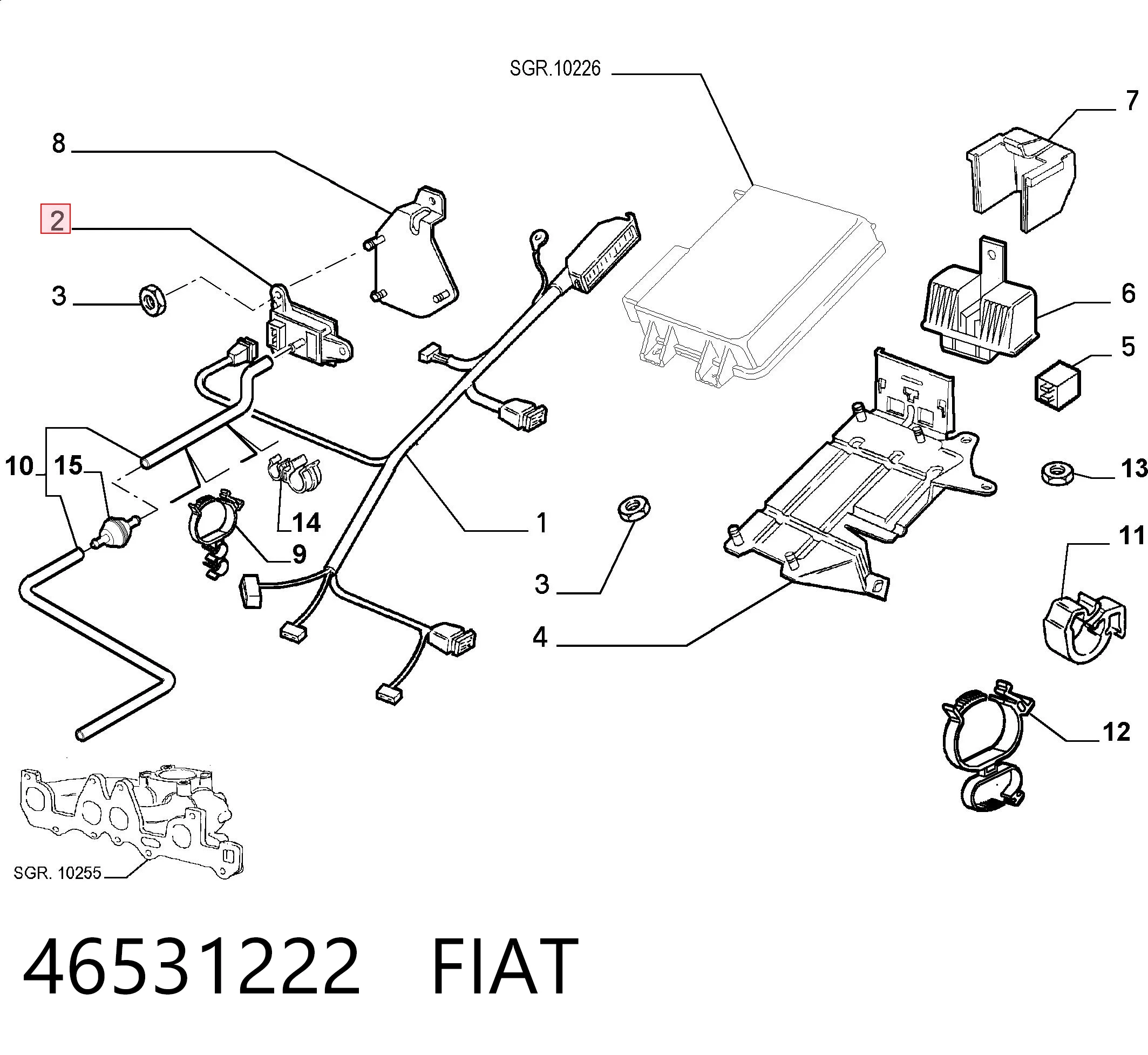 46531222 Fiat/Alfa/Lancia Czujnik ciśnienia w kolektorze ssącym, MAP