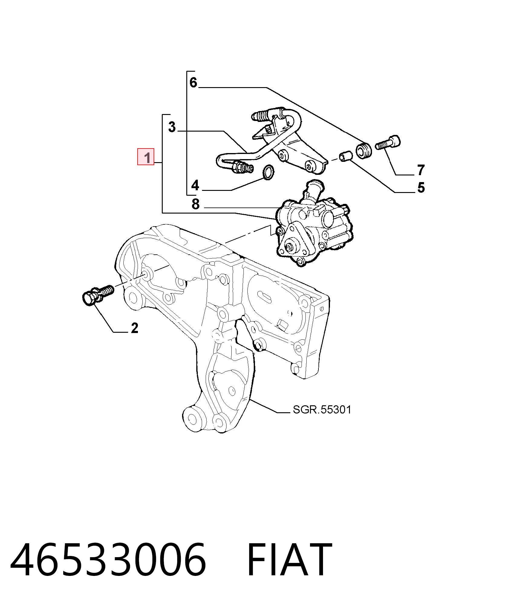 46533006 Fiat/Alfa/Lancia Pompa wspomagania hydraulicznego kierownicy