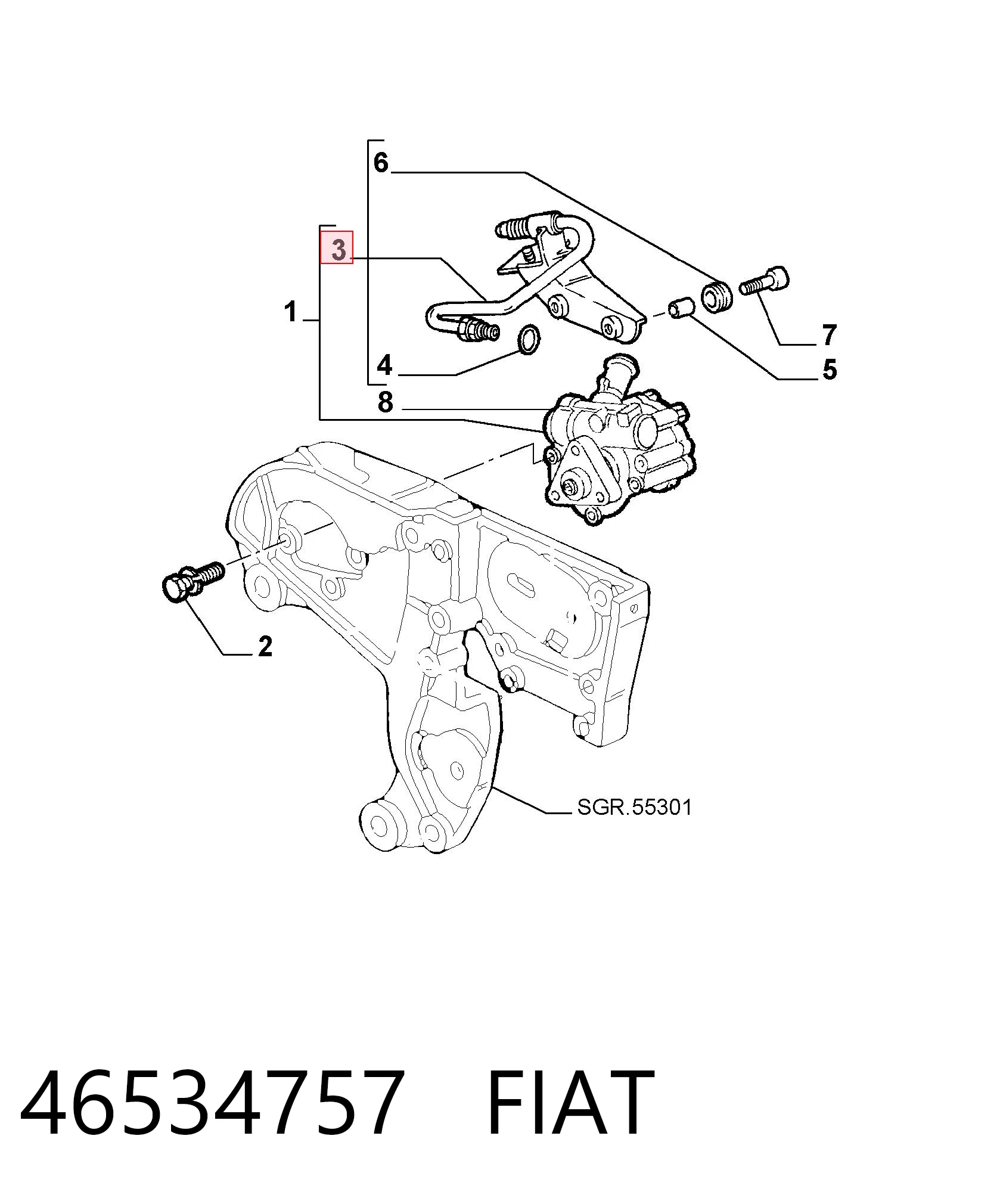 46534757 Fiat/Alfa/Lancia Pompa wspomagania hydraulicznego kierownicy