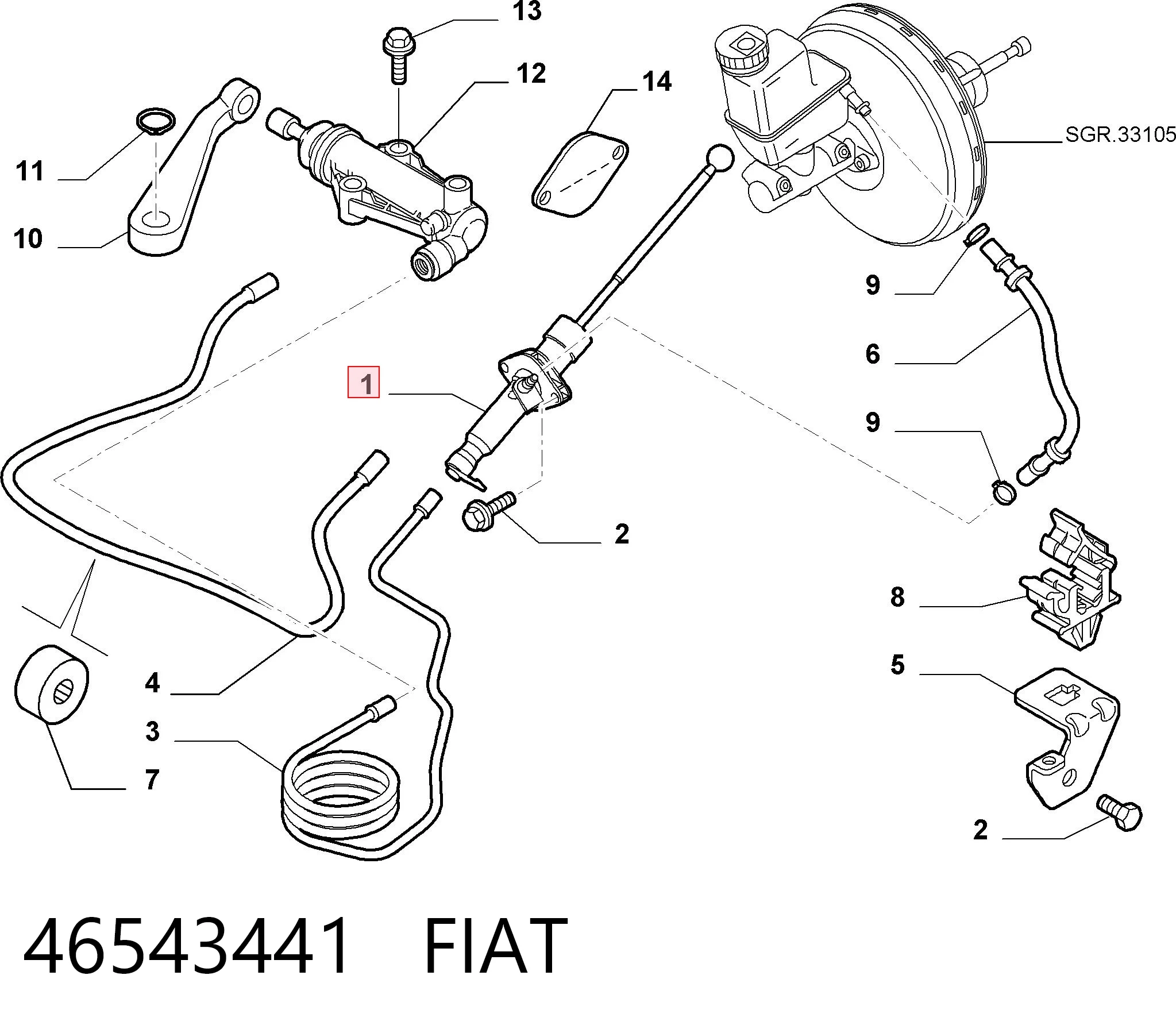 Cylinder sprzęgła główny Fiat Punto II hatchback (188) (1999 - 2012) cena, od 42,66 USD