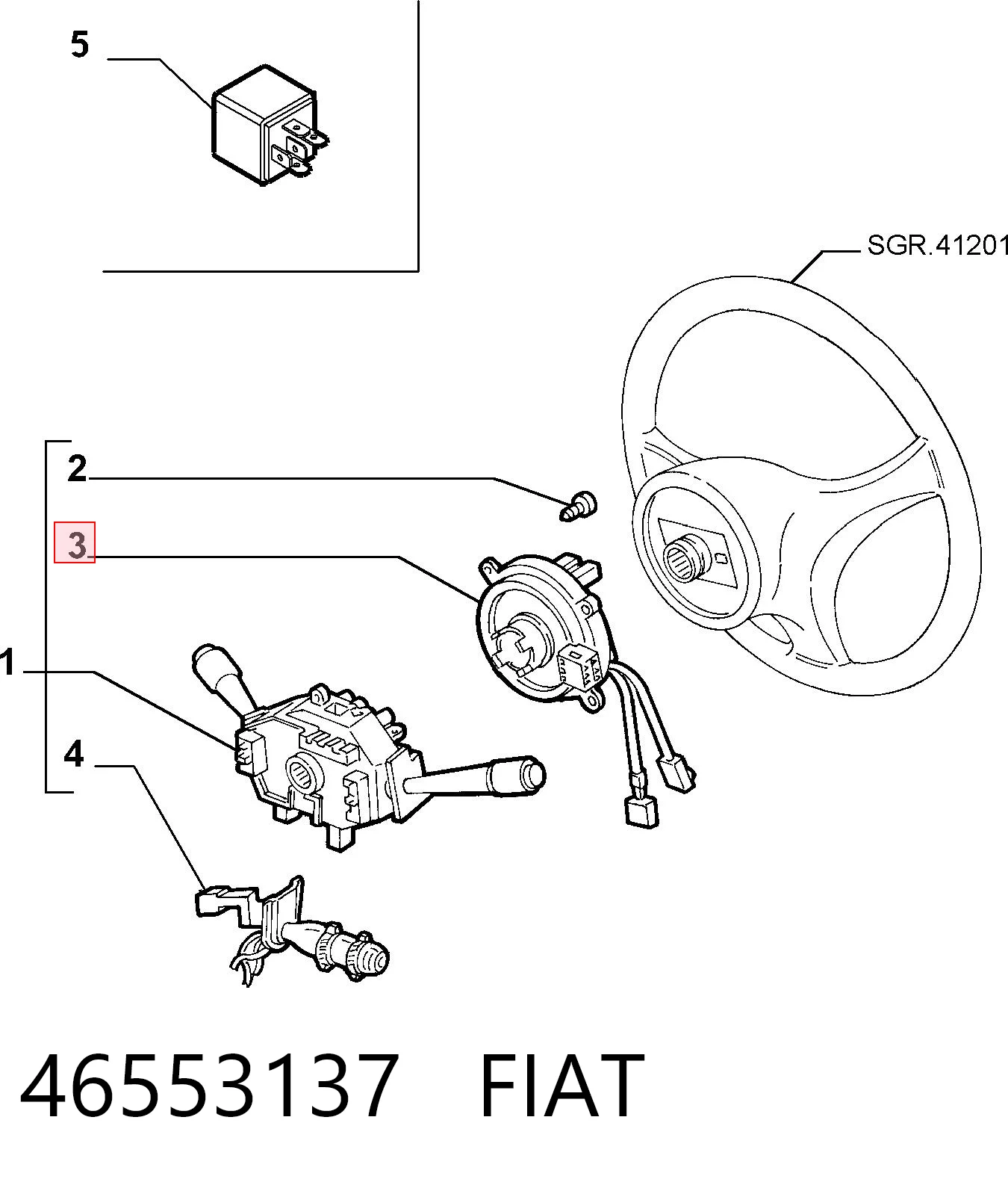 Pierścień kontaktowy AIRBAG, taśma kierownicy  do Fiat Ducato II 244