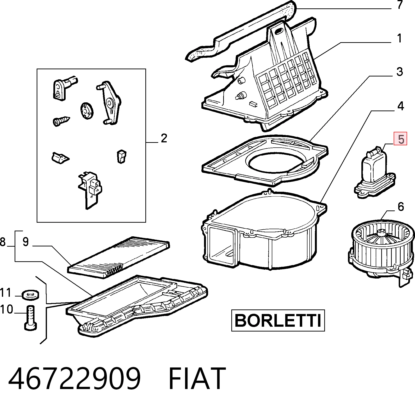 46722909 Fiat/Alfa/Lancia Rezystor wentylatora nagrzewnicy (ogrzewacza kabiny)