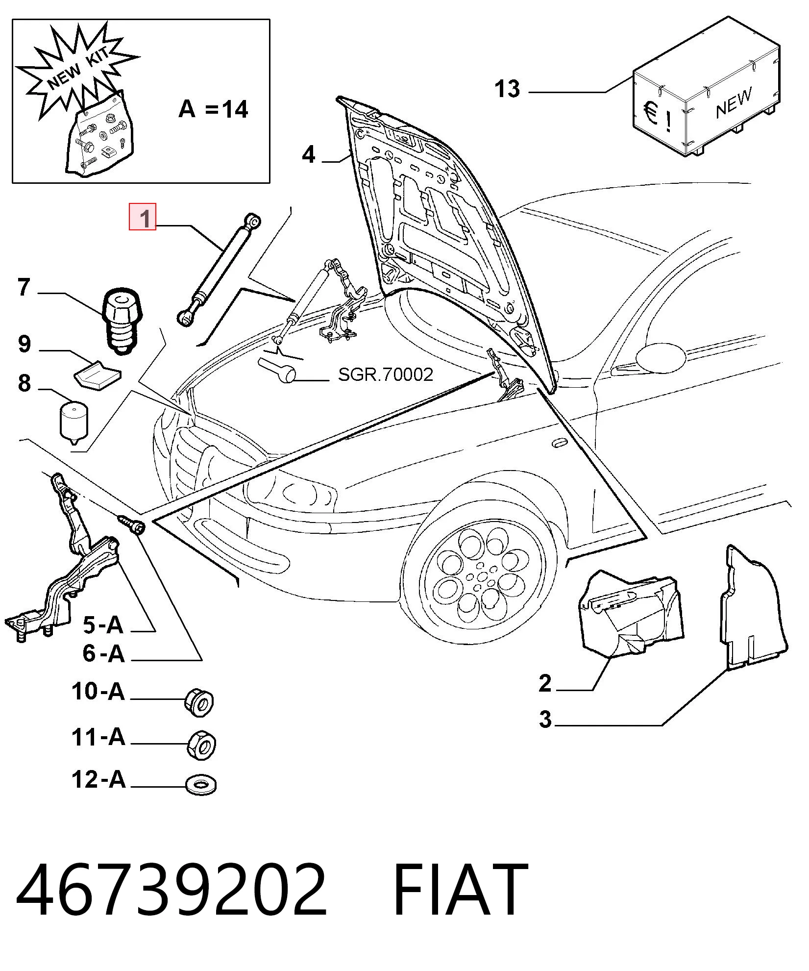 Do koszyka Amortyzator maski Alfa Romeo 147  937