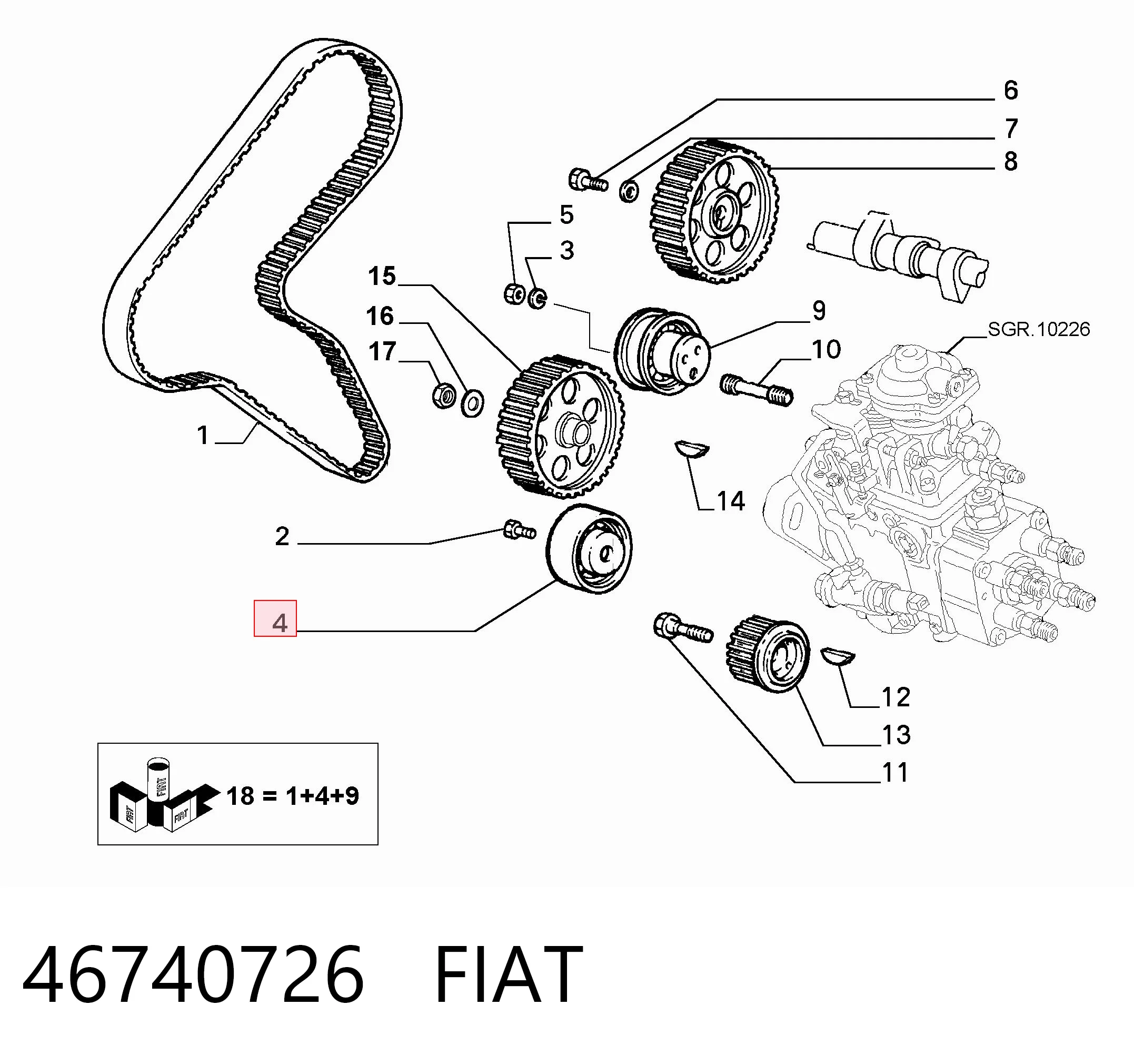 Rolka prowadząca kierunkowa paska rozrządu Fiat Fiorino awangarda (146 Uno) (1988 - 2001) cena, od 34,19 USD