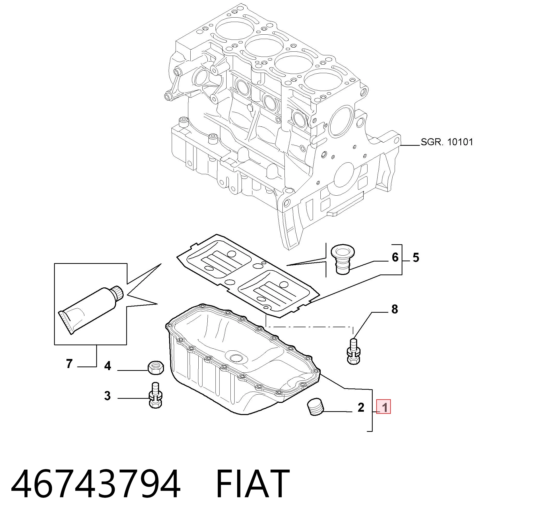 46743794 Fiat/Alfa/Lancia Miska olejowa silnika