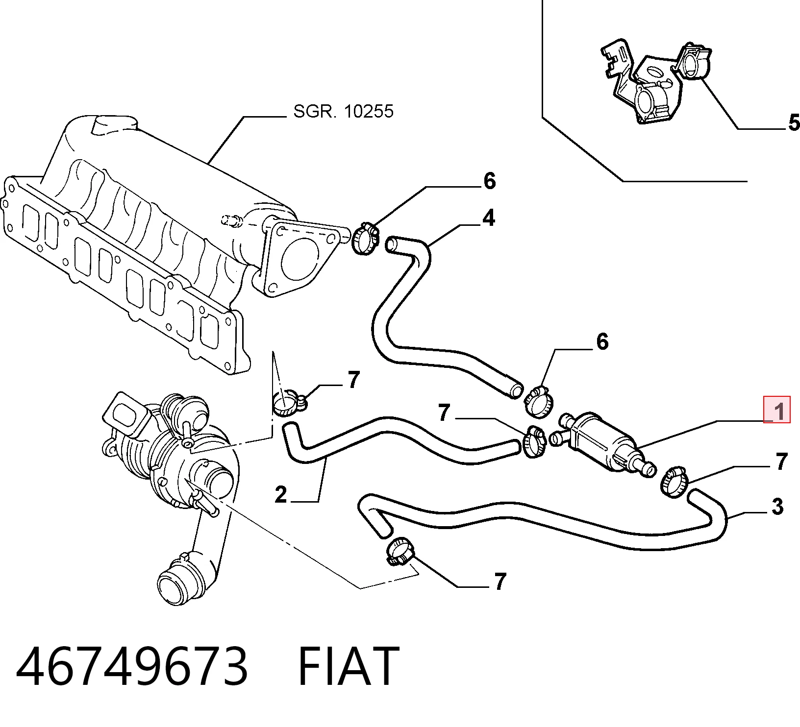 46749673 Fiat/Alfa/Lancia Przetwornik ciśnienia (solenoid) doładowania