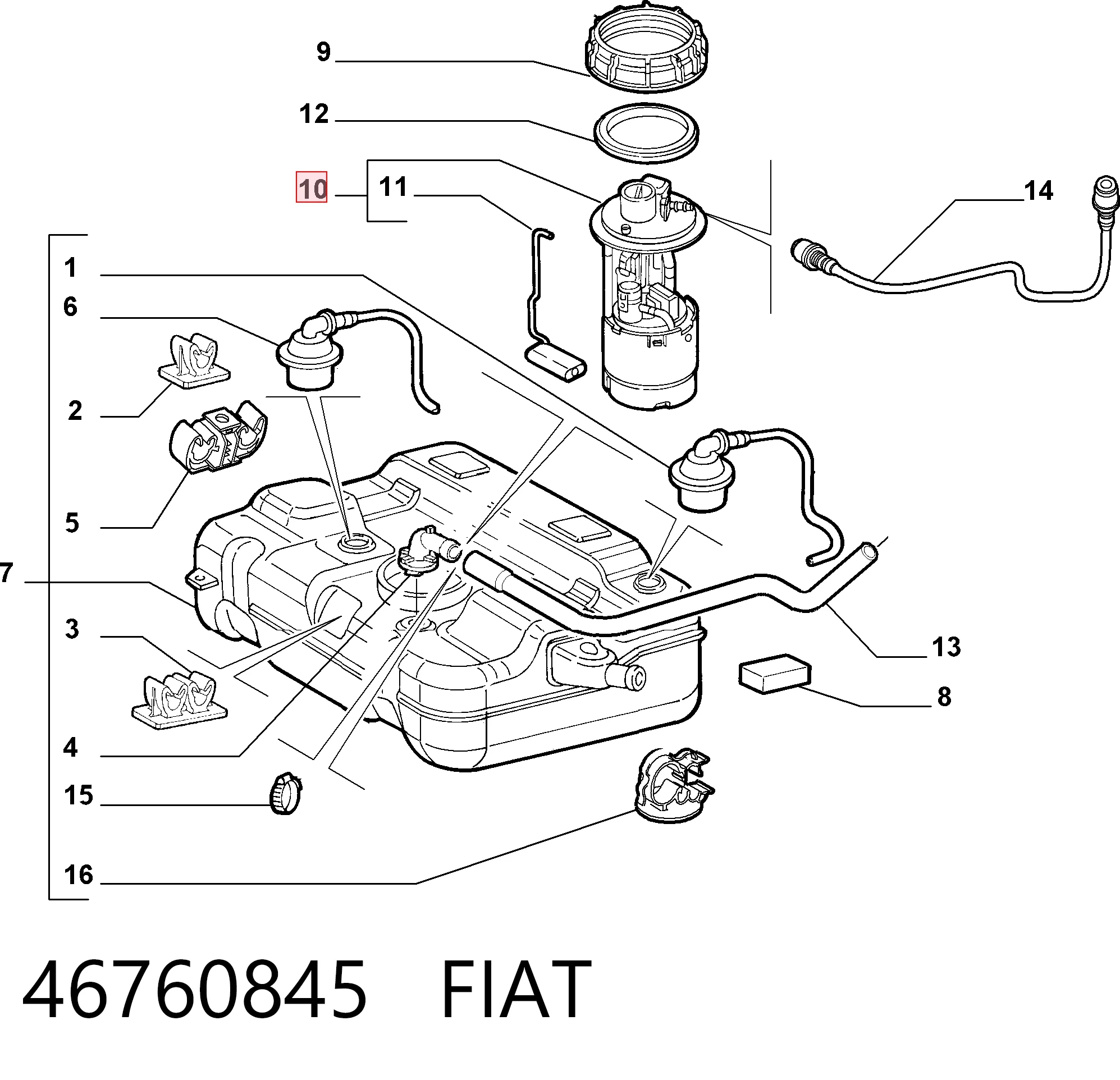 46760845 Fiat/Alfa/Lancia Moduł pompy paliwowej z czujnikiem poziomu paliwa