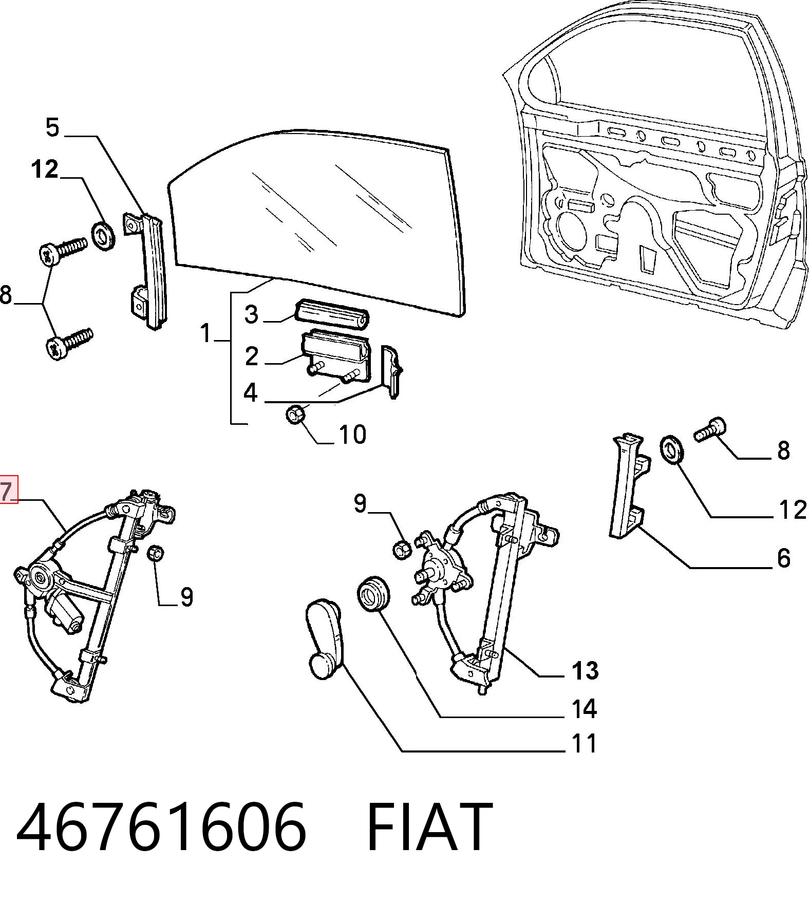 Mechanizm podnoszenia szyby drzwi przednich lewych Alfa Romeo 146 hatchback (930) (1994 - 2001) cena, od 55,08 USD