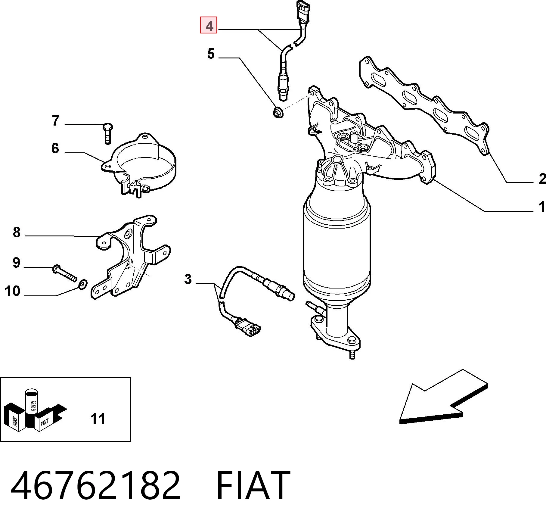 46762182 Fiat/Alfa/Lancia Sonda lambda, czujnik tlenu