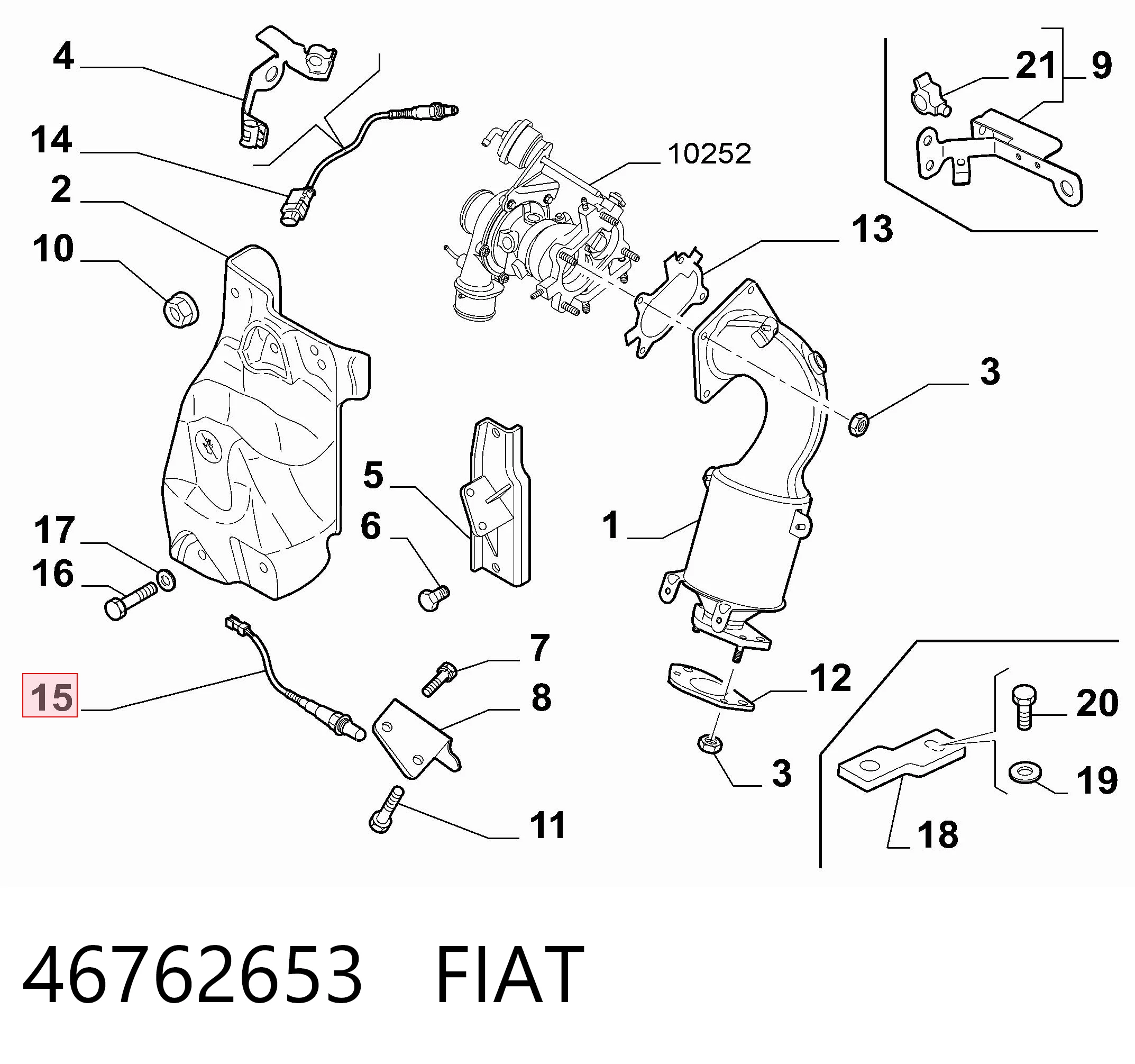 46762653 Fiat/Alfa/Lancia Sonda lambda czujnik tlenu przed katalizatorem