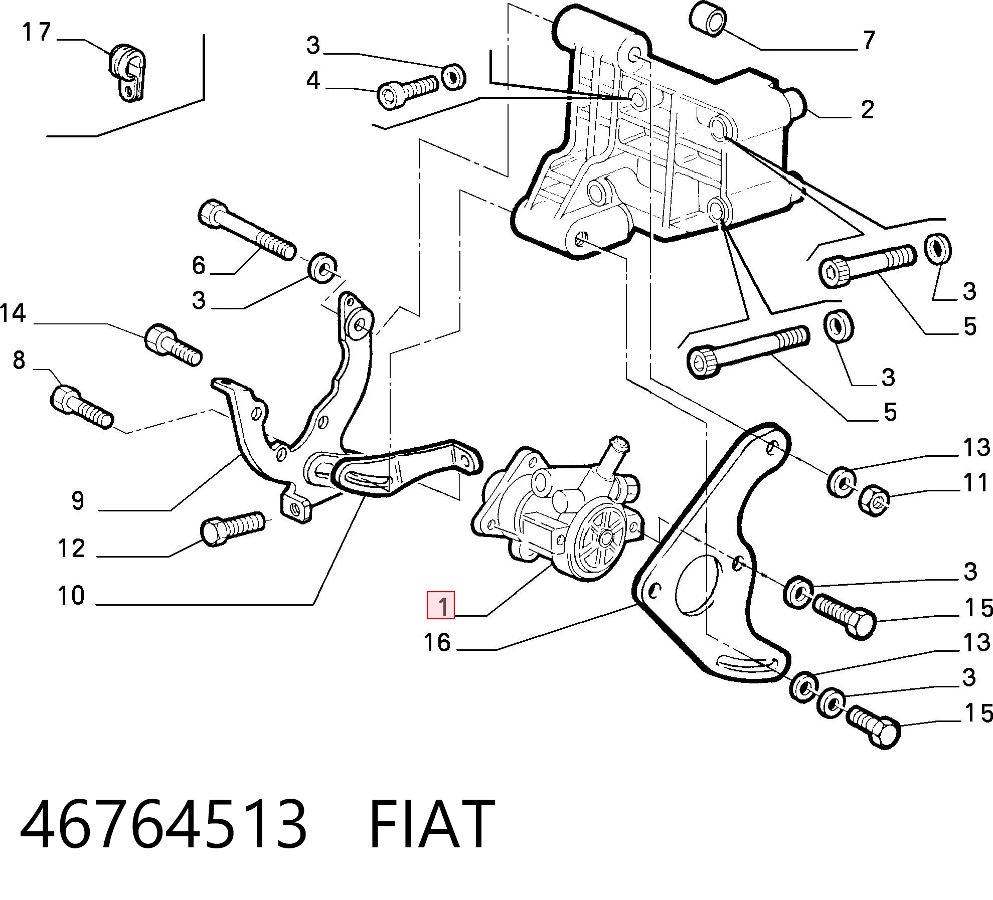 46764513 Fiat/Alfa/Lancia Pompa wspomagania hydraulicznego kierownicy
