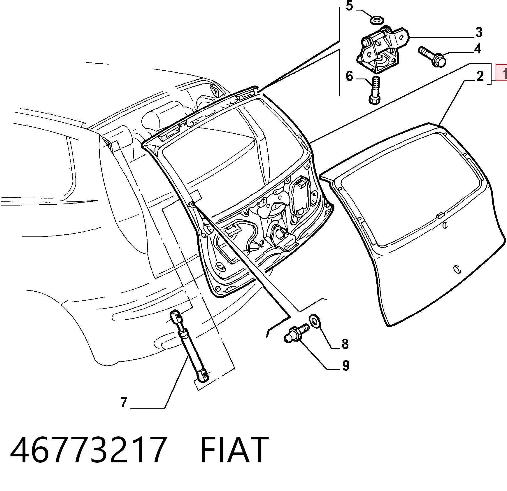 Drzwi tylne (bagażnika 3/5) do Fiat Punto II 188