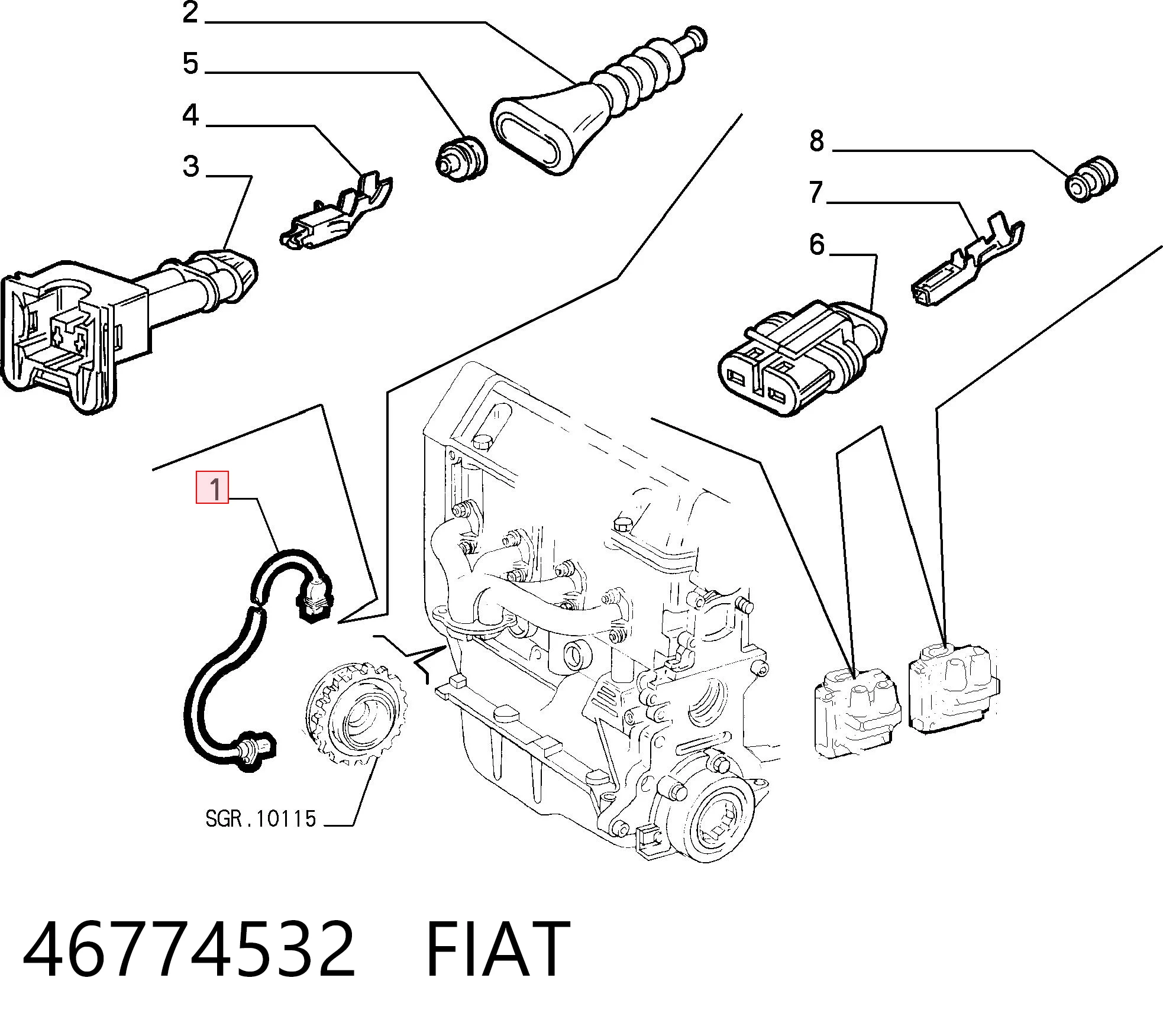 46774532 Fiat/Alfa/Lancia Czujnik położenia wału korbowego