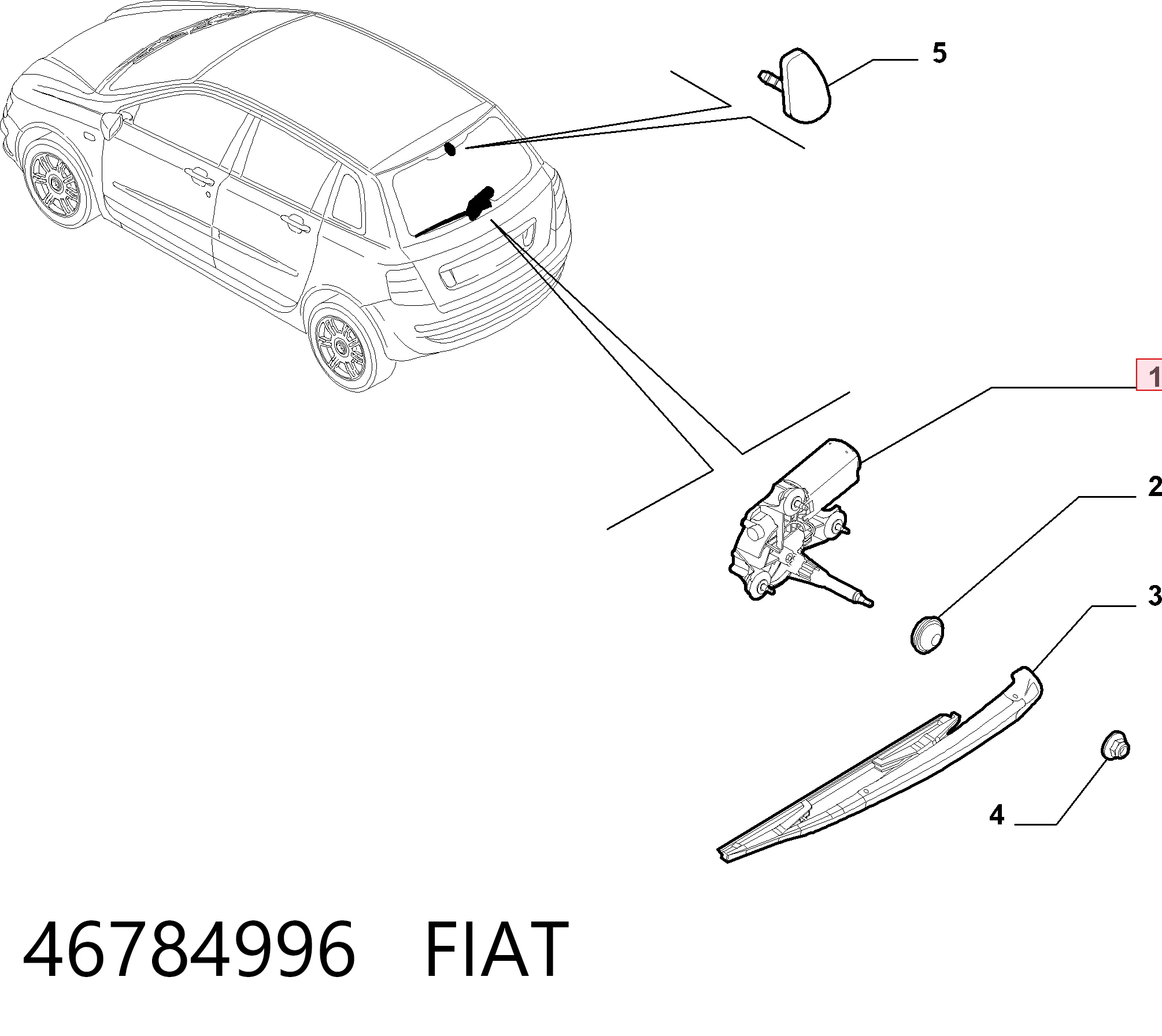 Silniczek wycieraczki tylnej szyby Fiat Stilo hatchback (192) (2001 - 2006) cena, od 56,45 USD