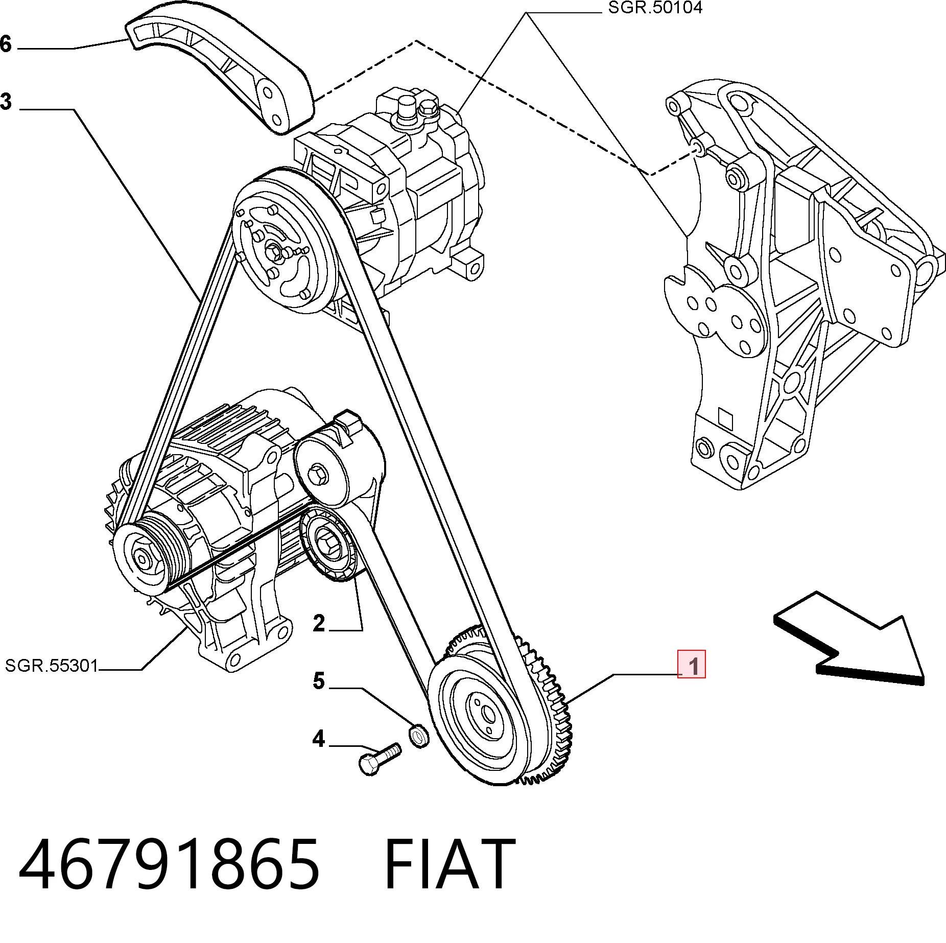 Koło pasowe wału korbowego do Fiat Albea  172