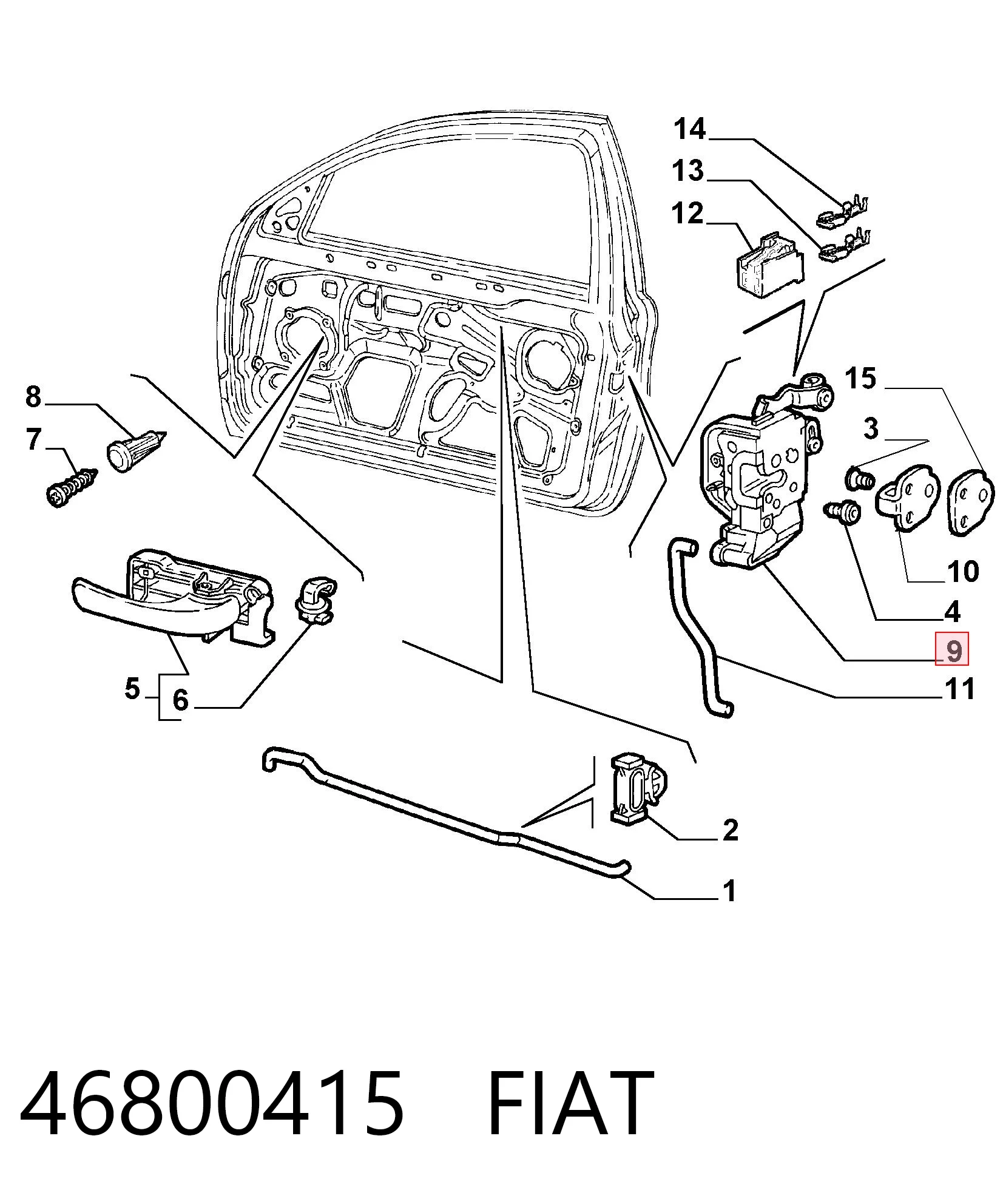 Zamek drzwi przednich prawych do Alfa Romeo 147  937