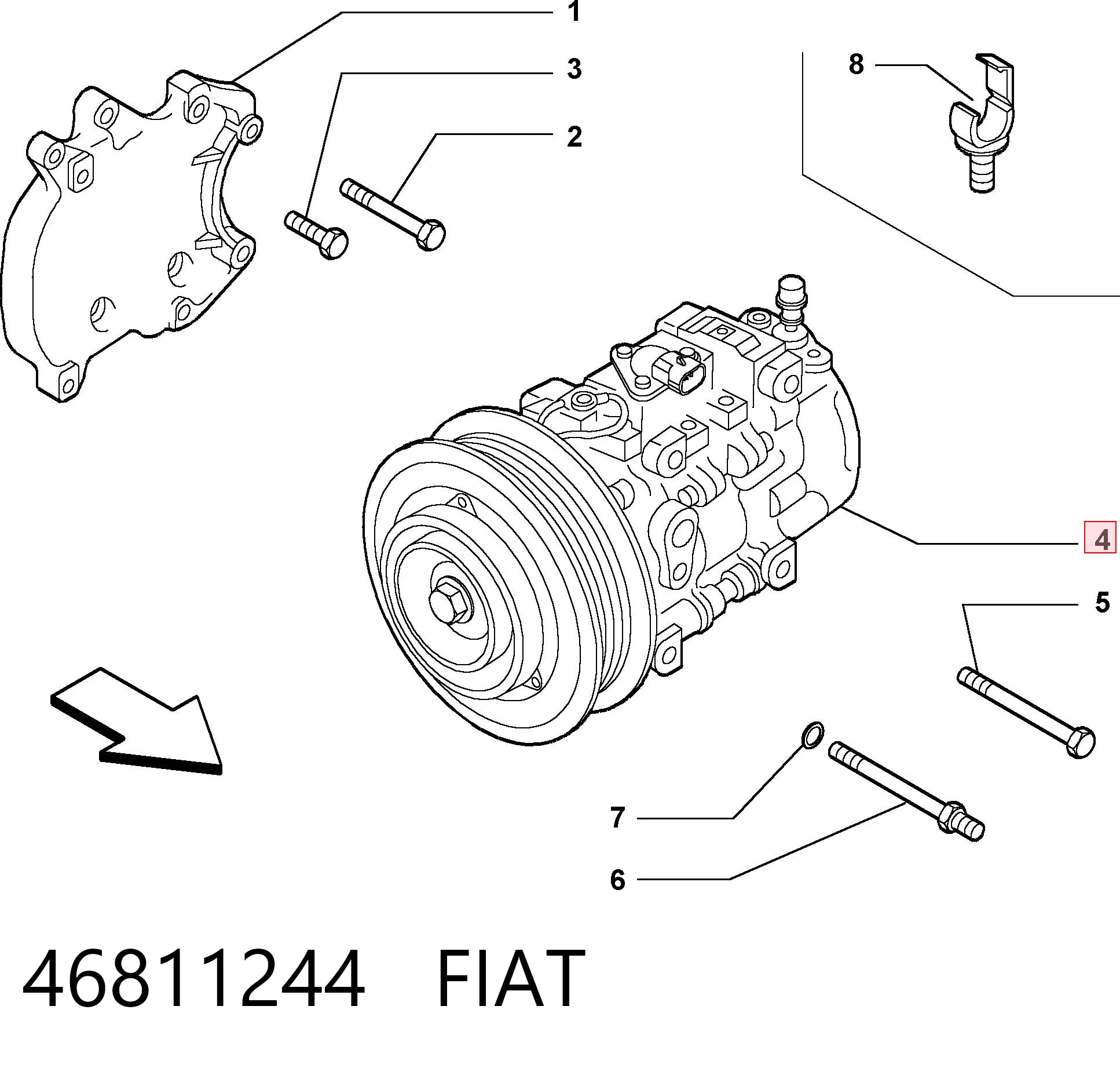 46811244 Fiat/Alfa/Lancia Sprężarka klimatyzacji