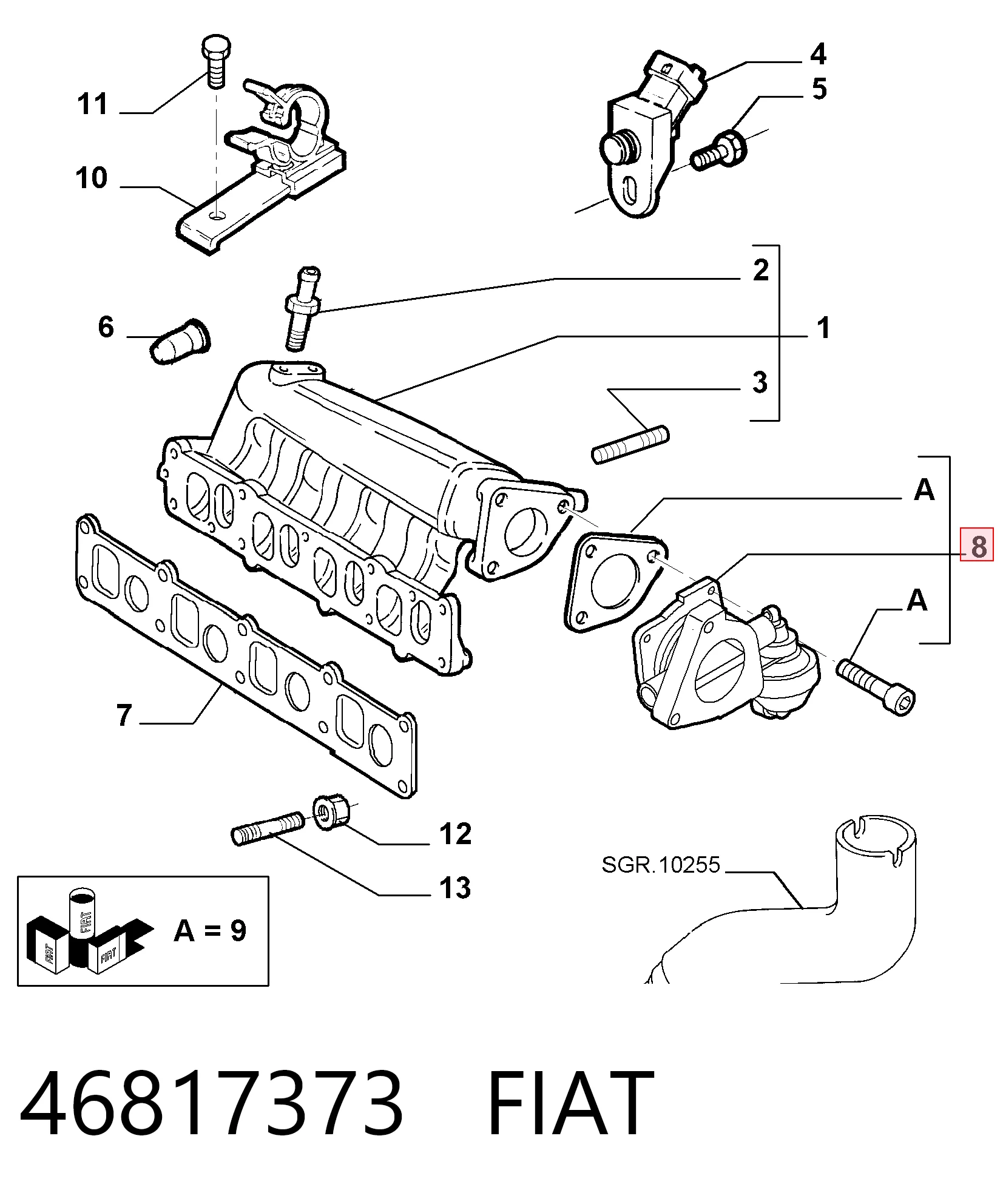 Przepustnica, komplet do Alfa Romeo 147  937
